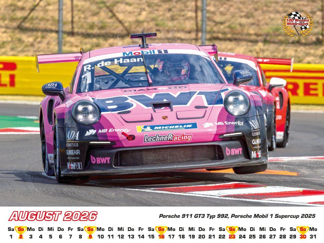Beispielinhalt (Bild) Porsche im Rennsport Kalender 2026