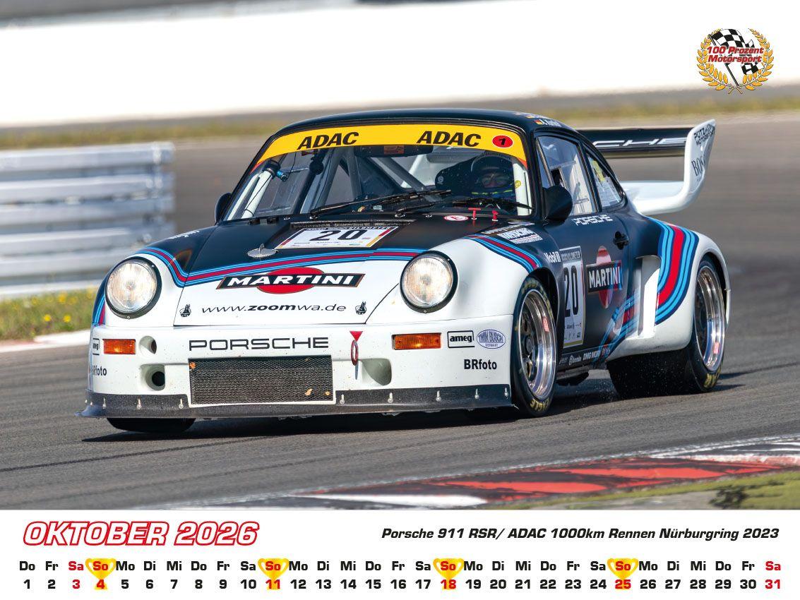 Beispielinhalt (Bild) Porsche im Rennsport Kalender 2026