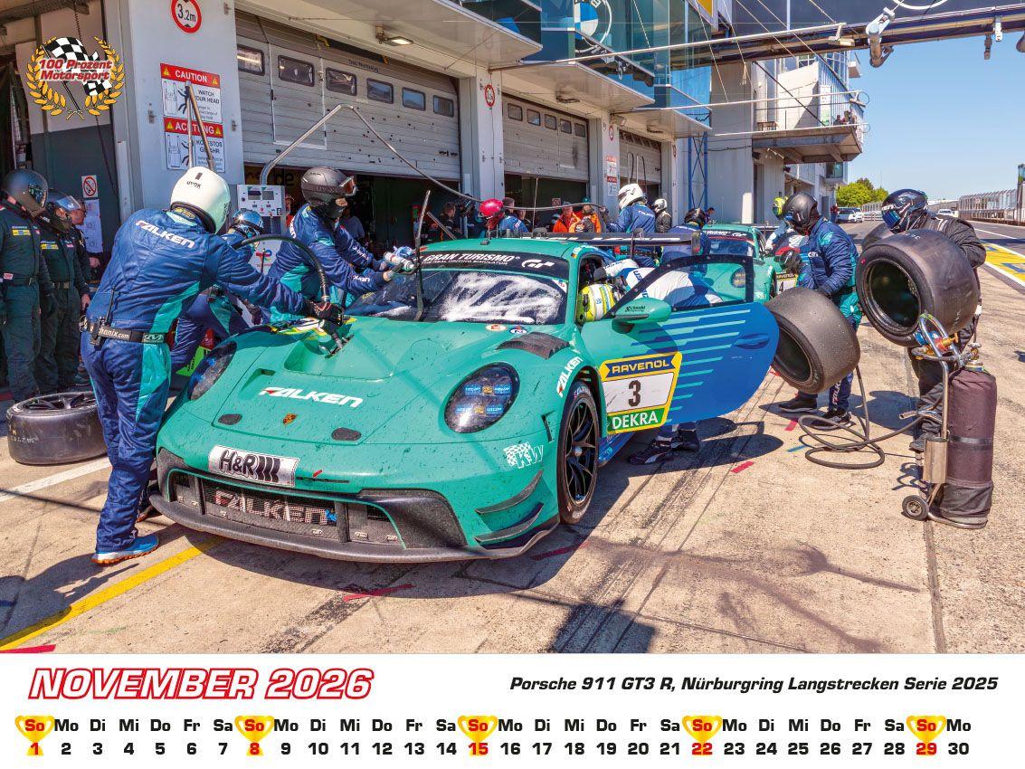 Beispielinhalt (Bild) Porsche im Rennsport Kalender 2026