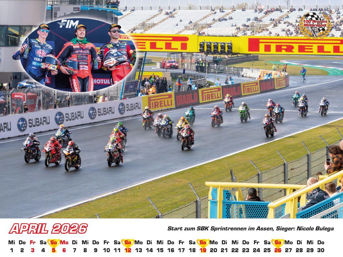 Beispielinhalt (Bild) Superbike WM Kalender 2026
