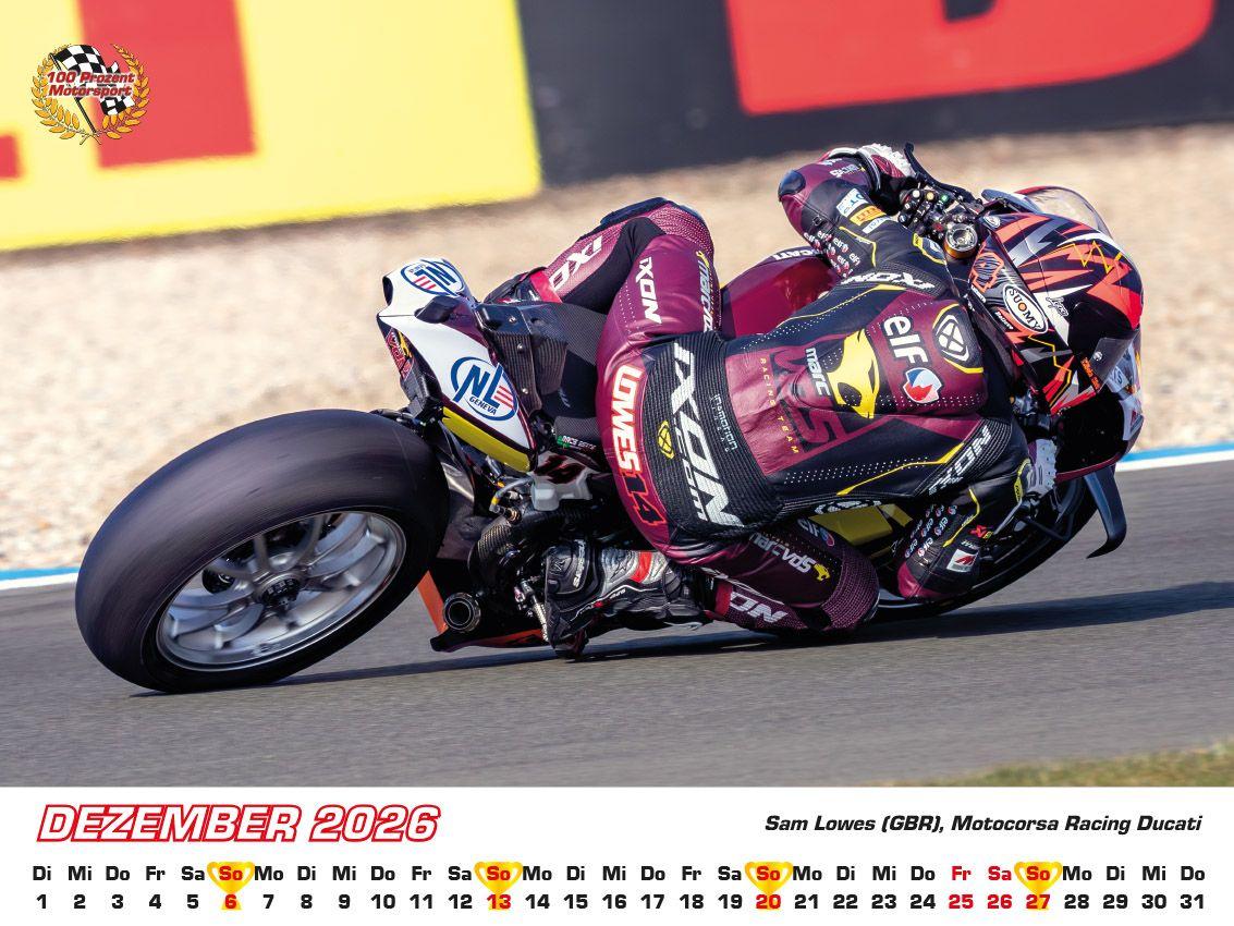 Beispielinhalt (Bild) Superbike WM Kalender 2026