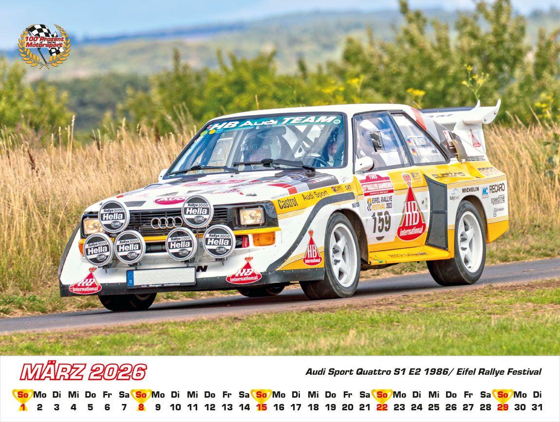 Beispielinhalt (Bild) Audi im Rennsport Kalender 2026