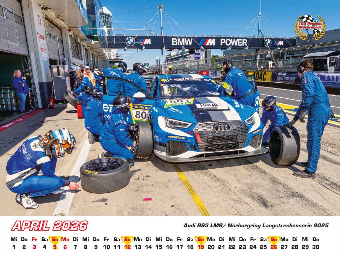 Beispielinhalt (Bild) Audi im Rennsport Kalender 2026