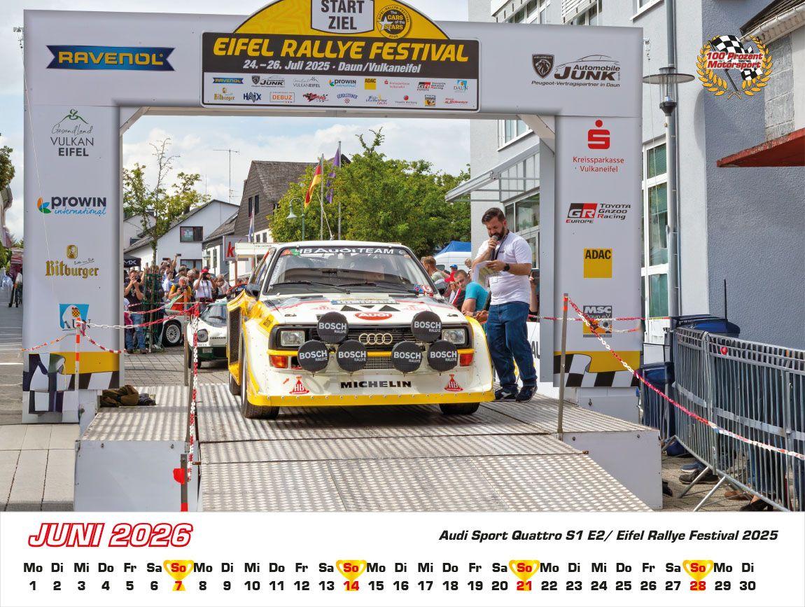Beispielinhalt (Bild) Audi im Rennsport Kalender 2026
