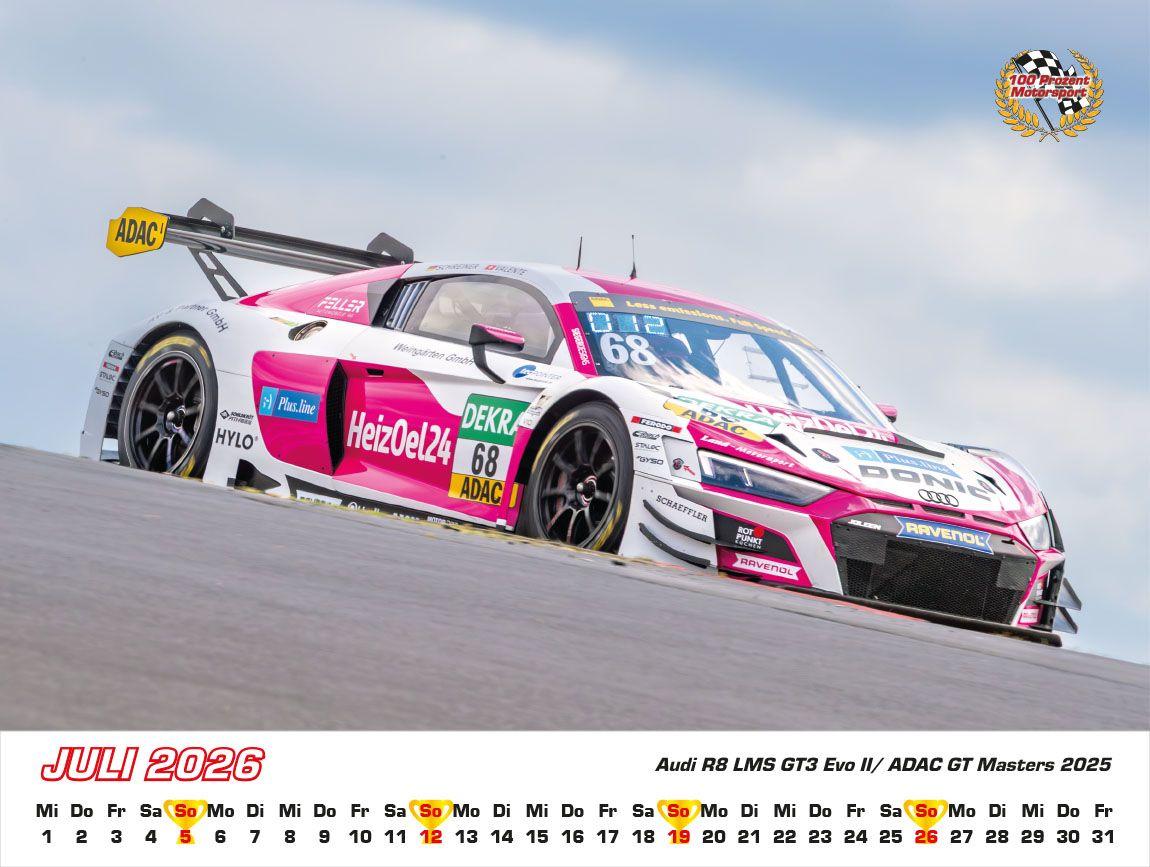 Beispielinhalt (Bild) Audi im Rennsport Kalender 2026