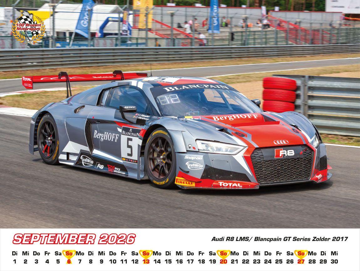 Beispielinhalt (Bild) Audi im Rennsport Kalender 2026