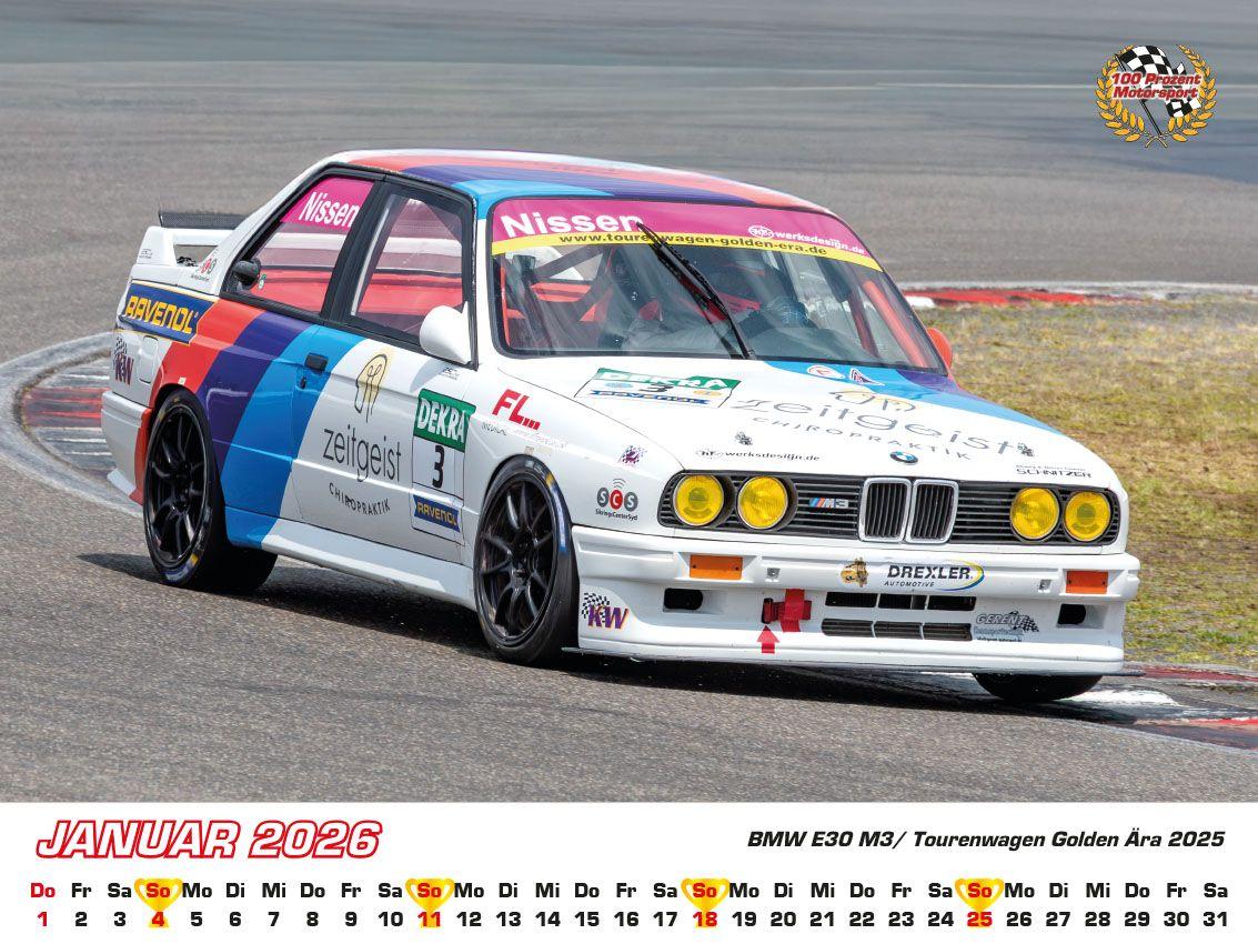Beispielinhalt (Bild) BMW im Rennsport Kalender 2026