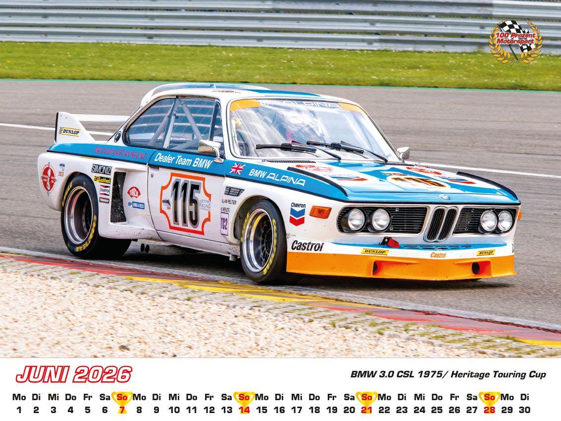 Beispielinhalt (Bild) BMW im Rennsport Kalender 2026