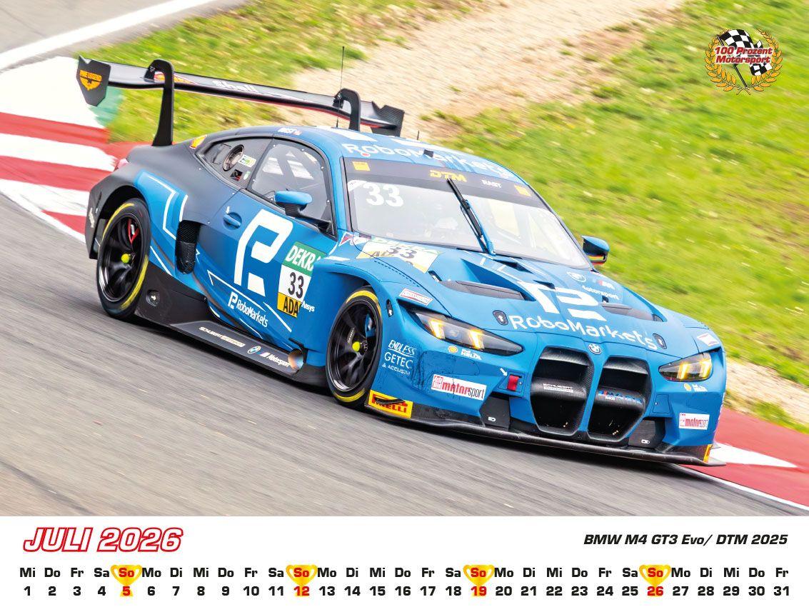 Beispielinhalt (Bild) BMW im Rennsport Kalender 2026