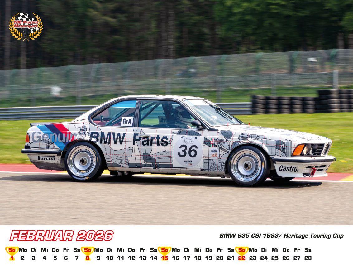 Beispielinhalt (Bild) BMW im Rennsport Kalender 2026