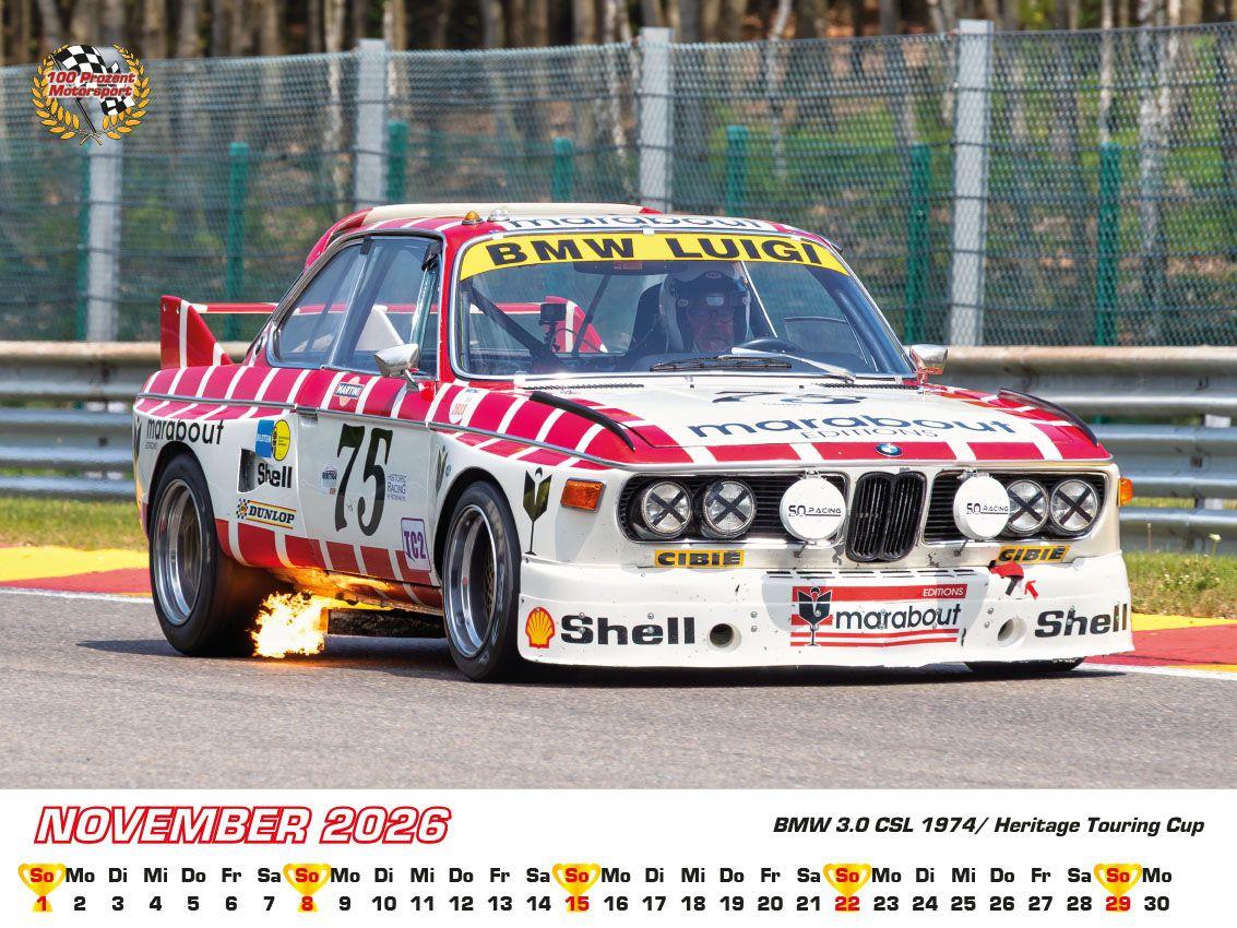 Beispielinhalt (Bild) BMW im Rennsport Kalender 2026