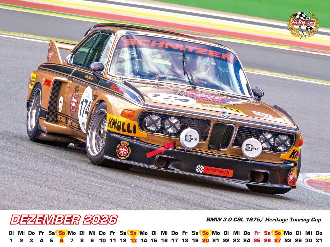 Beispielinhalt (Bild) BMW im Rennsport Kalender 2026