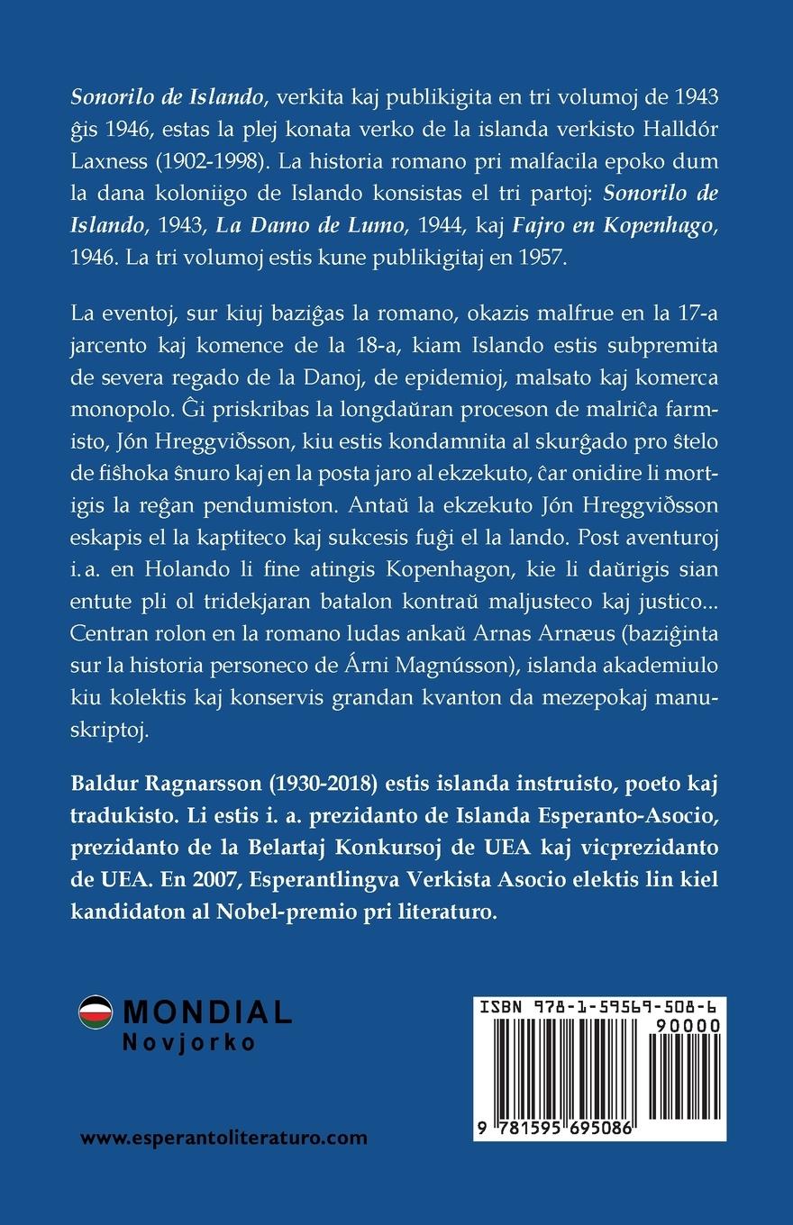 Rückseitencover Sonorilo de Islando