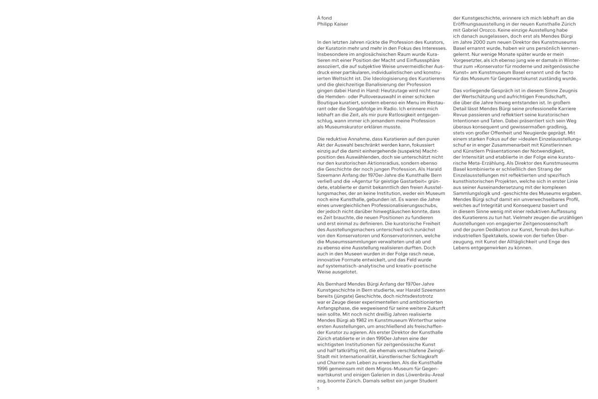 Beispielinhalt (Bild) Bernhard Mendes Bürgi. Ausstellungen 1982-2016