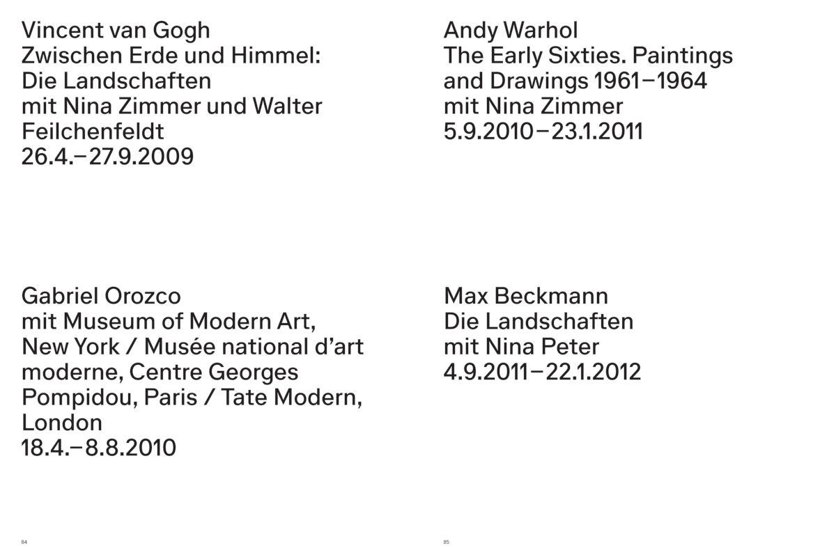 Beispielinhalt (Bild) Bernhard Mendes Bürgi. Ausstellungen 1982-2016