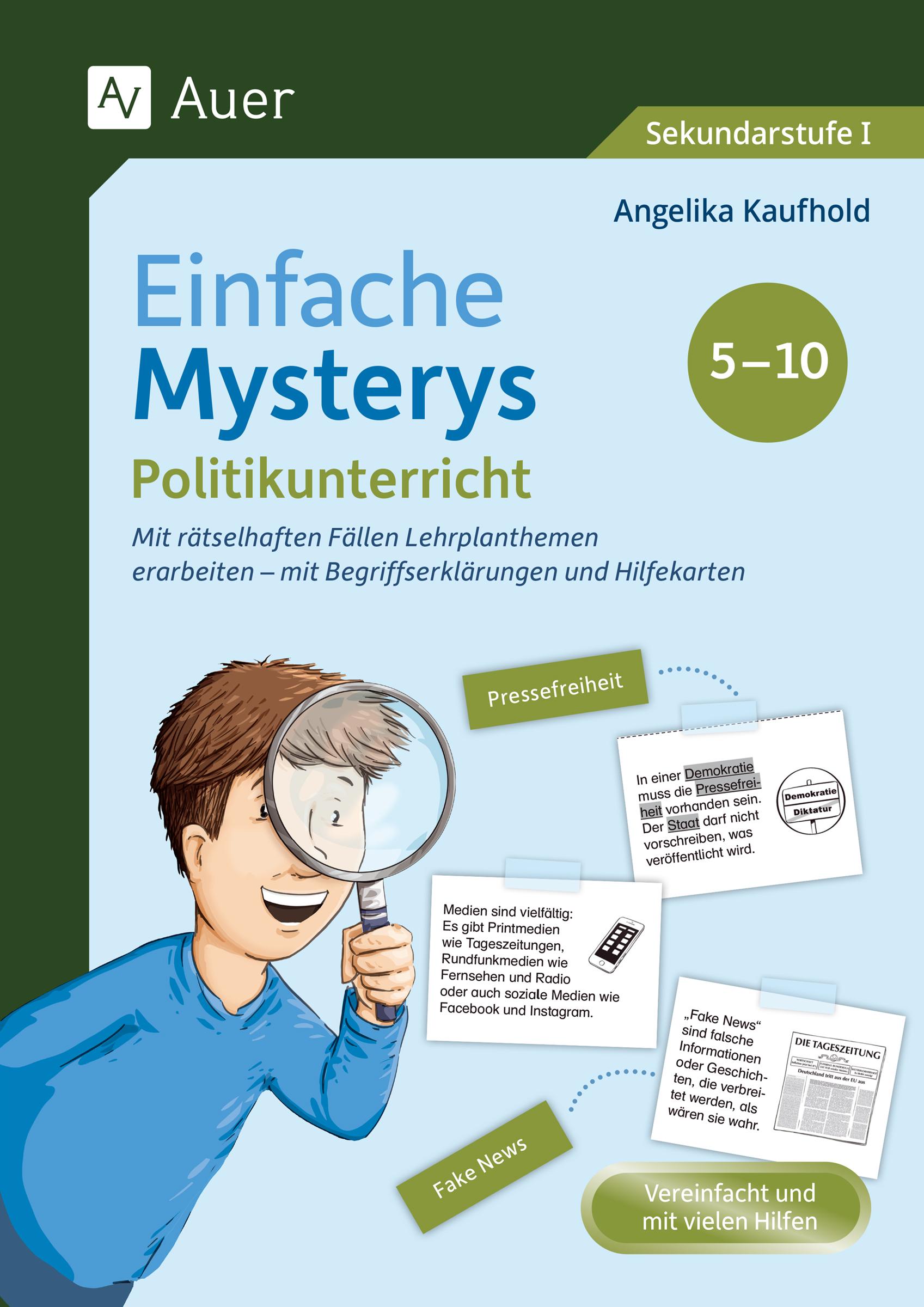 Vorderes Coverbild Einfache Mysterys Politikunterricht 5-10