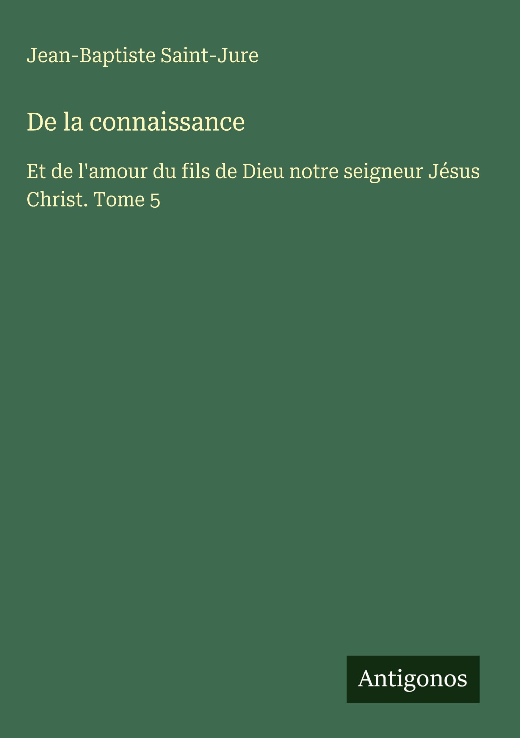 Vorderes Coverbild De la connaissance