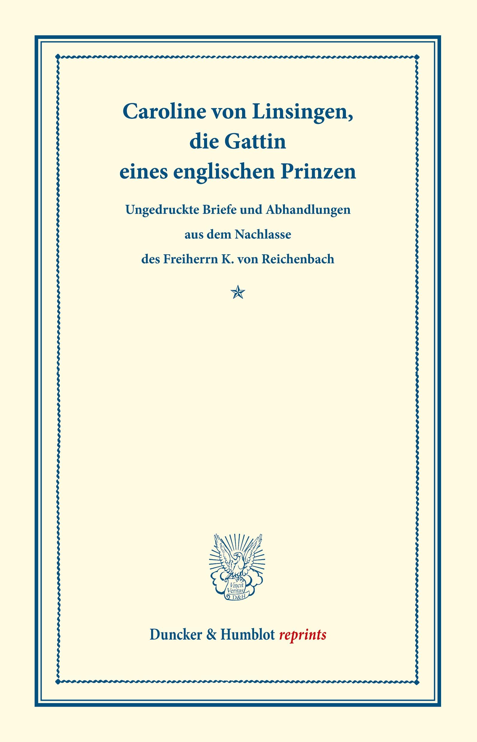 Vorderes Coverbild Caroline von Linsingen, die Gattin eines englischen Prinzen.