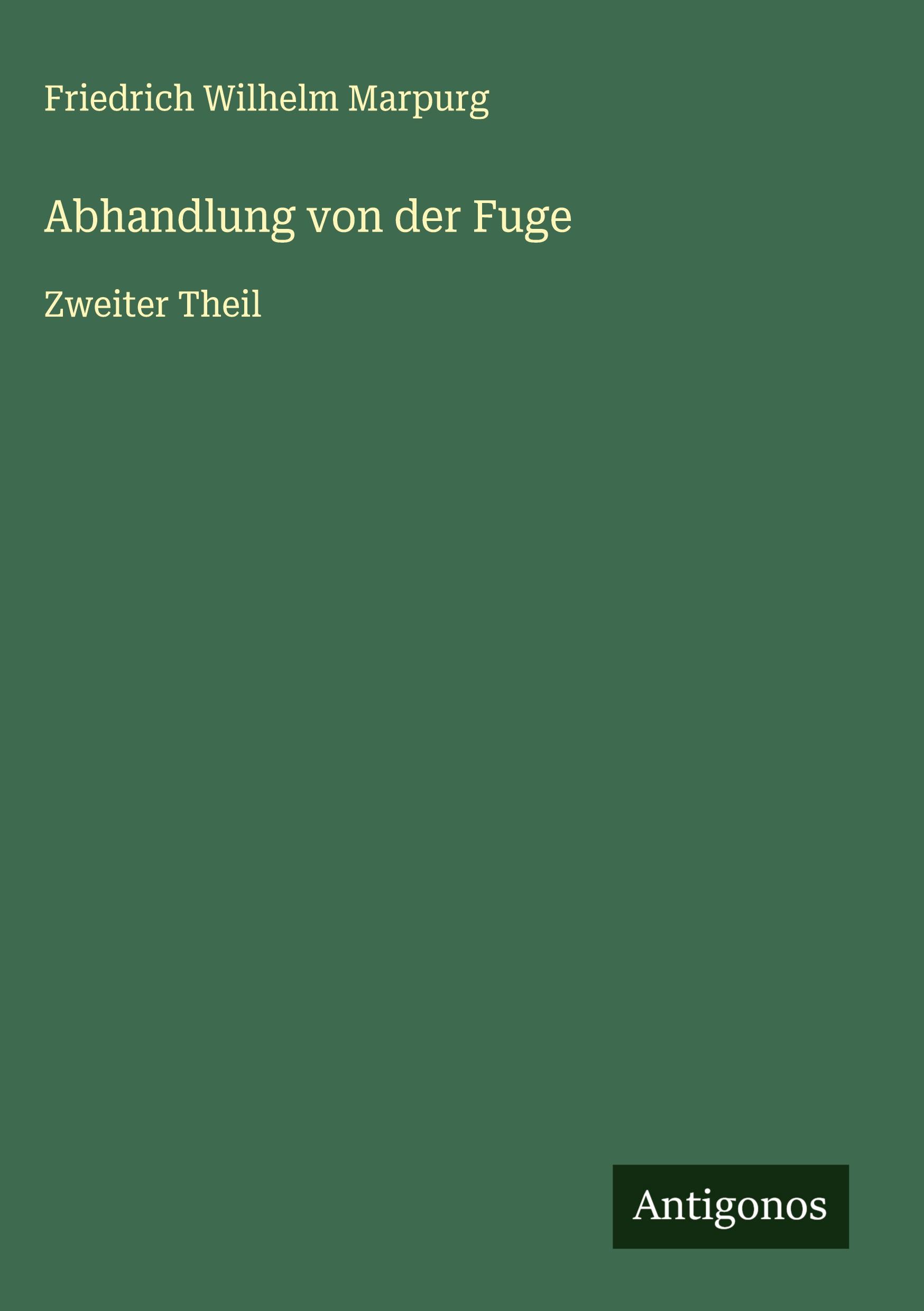 Vorderes Coverbild Abhandlung von der Fuge