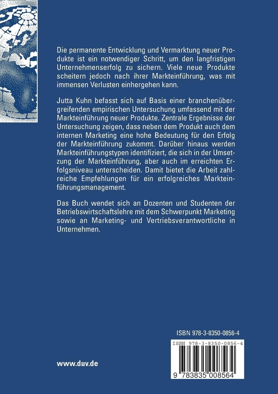 Rückseitencover Markteinführung neuer Produkte