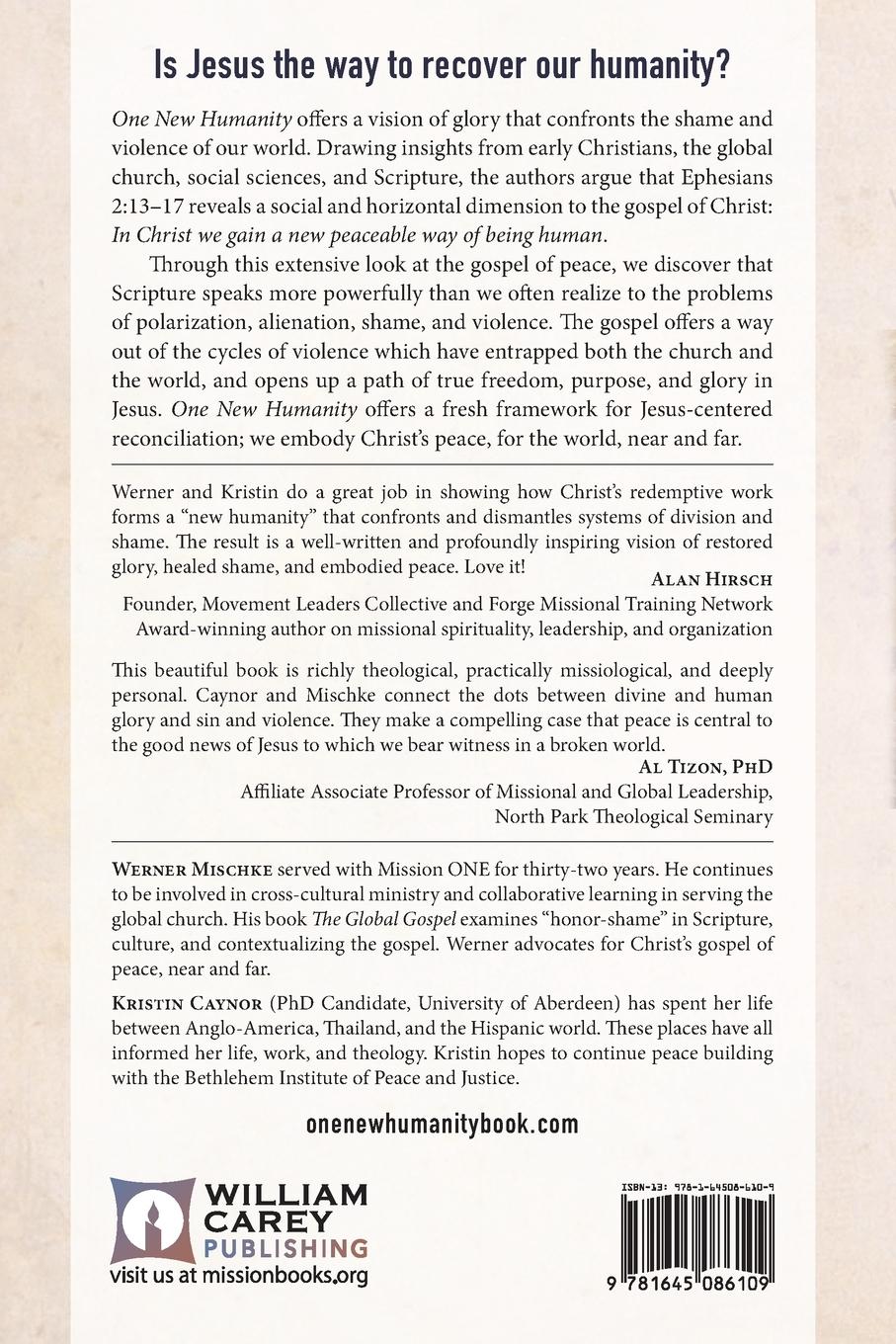 Rückseitencover One New Humanity