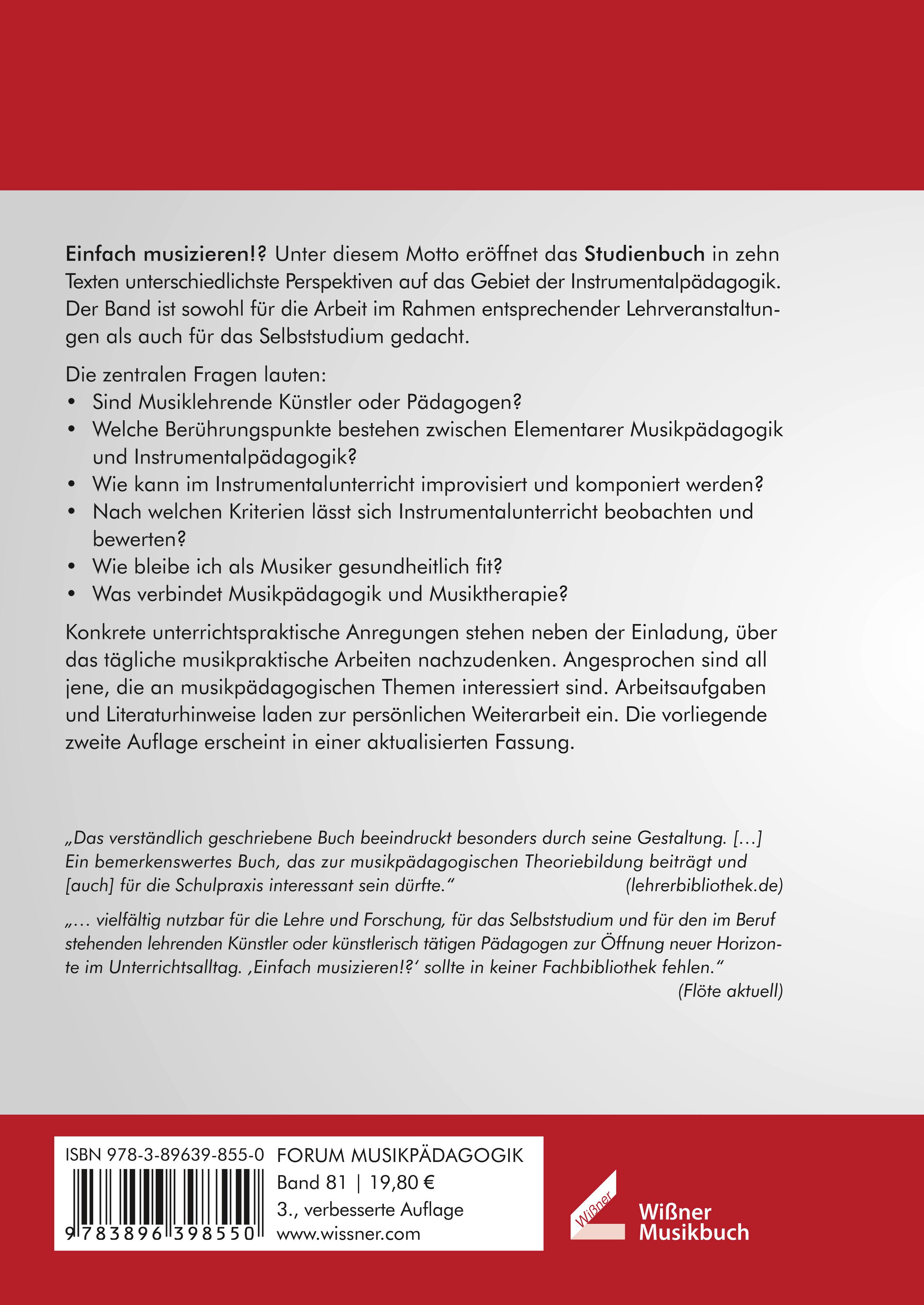 Rückseitencover Einfach musizieren!?