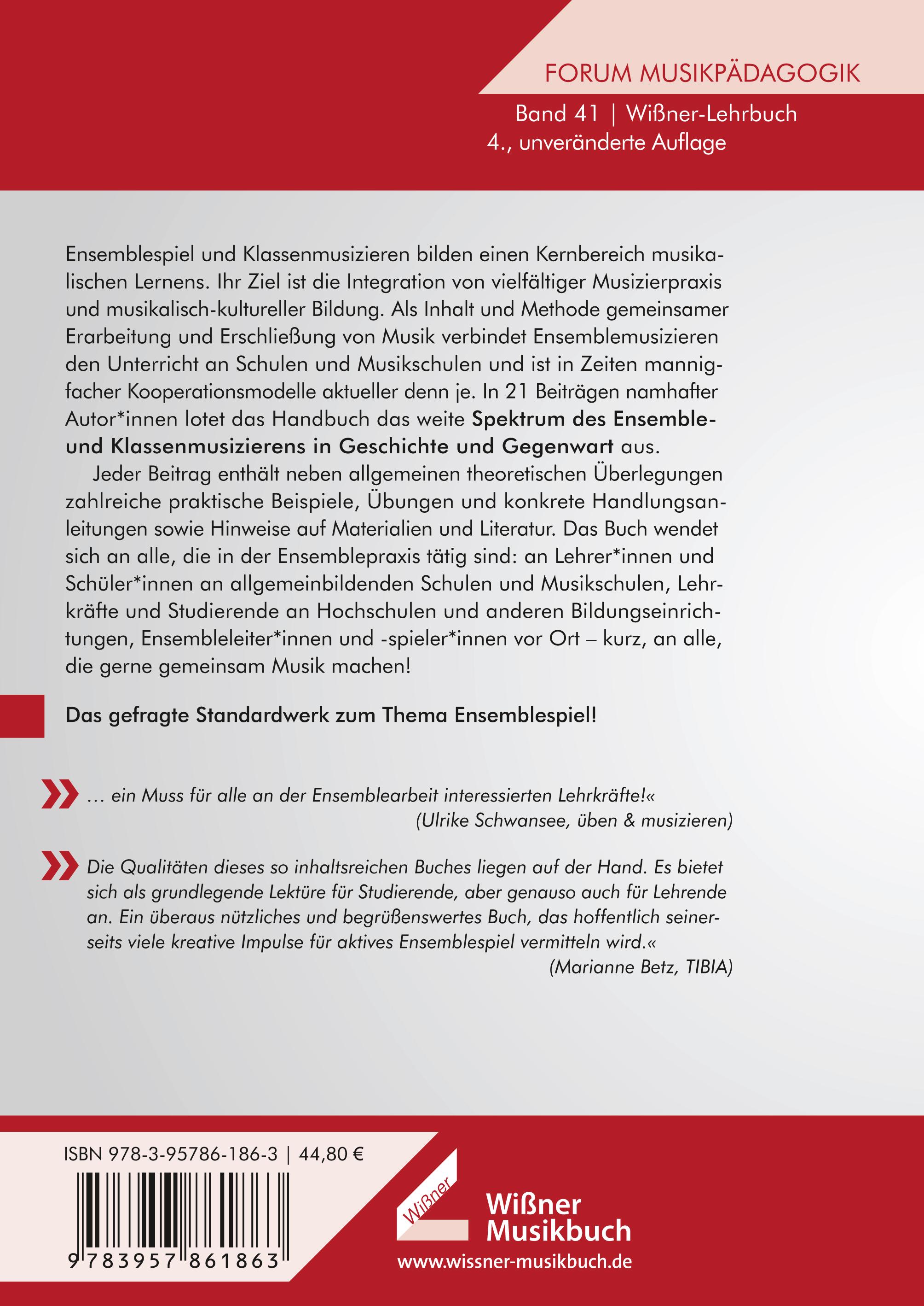 Rückseitencover Ensemblespiel und Klassenmusizieren