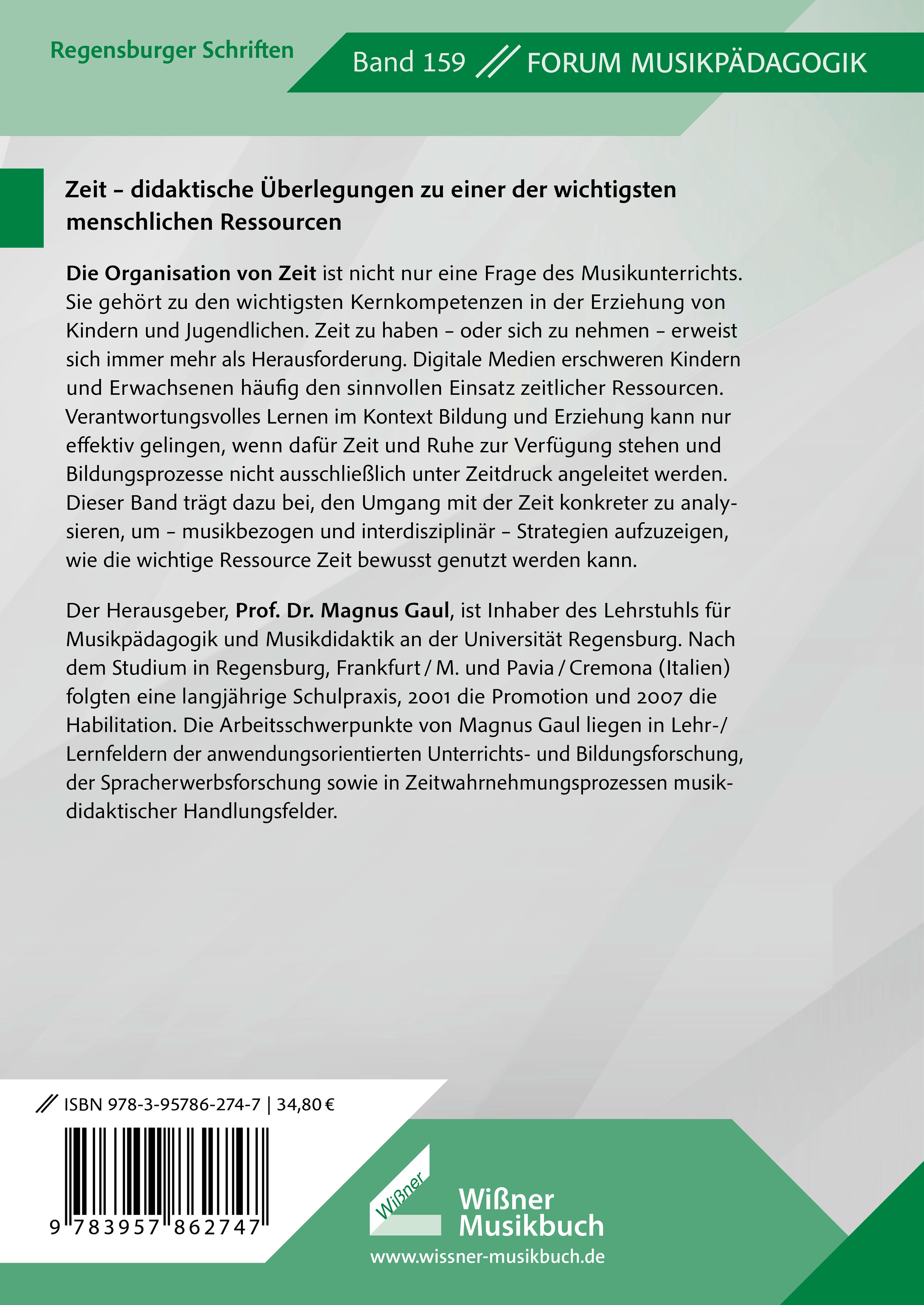 Rückseitencover Musik und Zeitmanagement im digitalen Zeitalter