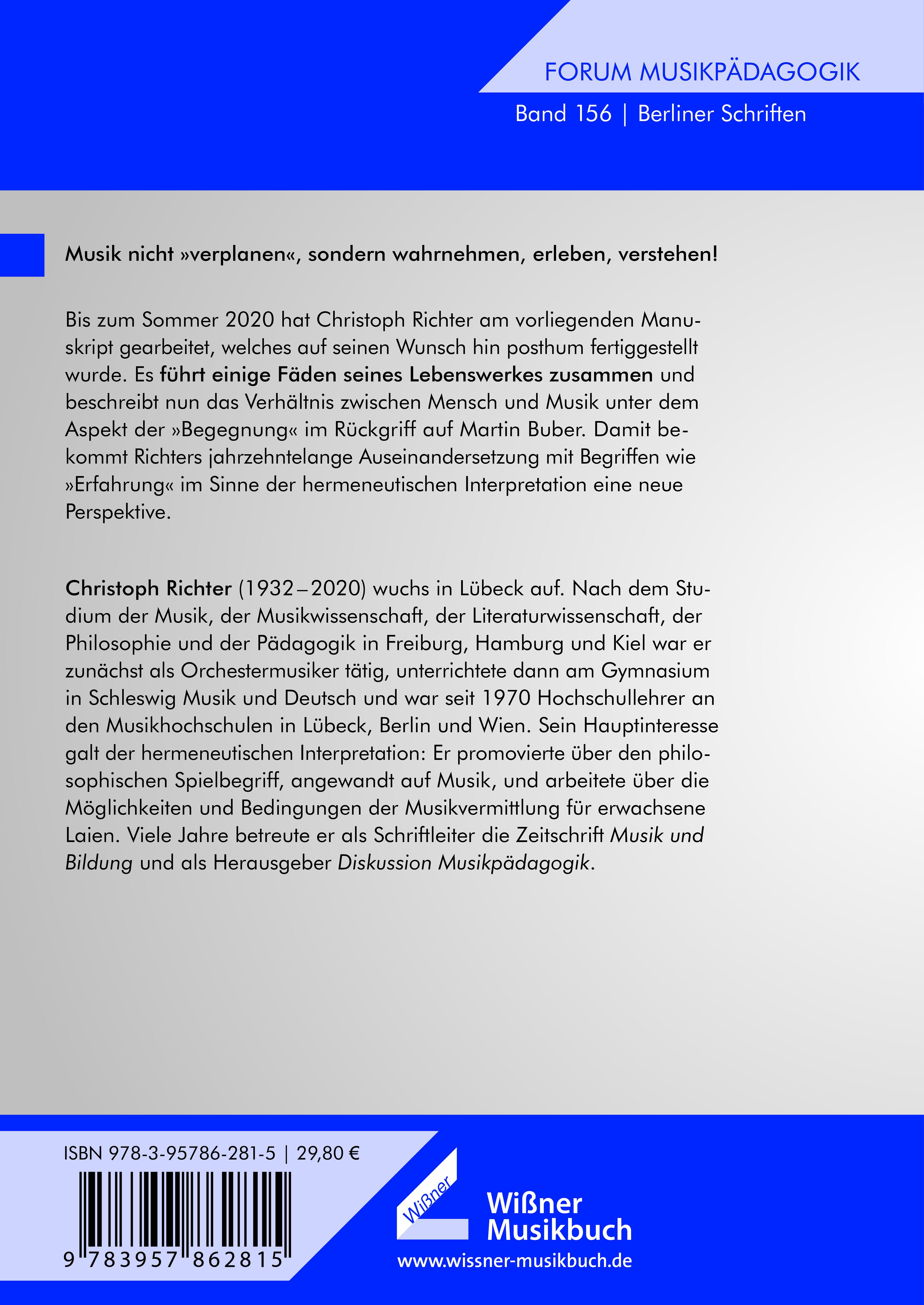 Rückseitencover Alles wirkliche Leben ist Begegnung