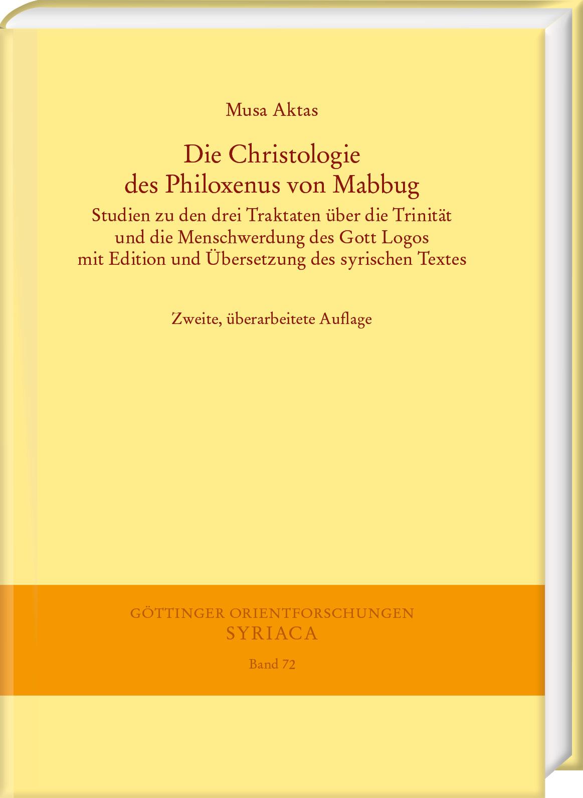 Vorderes Coverbild Die Christologie des Philoxenus von Mabbug