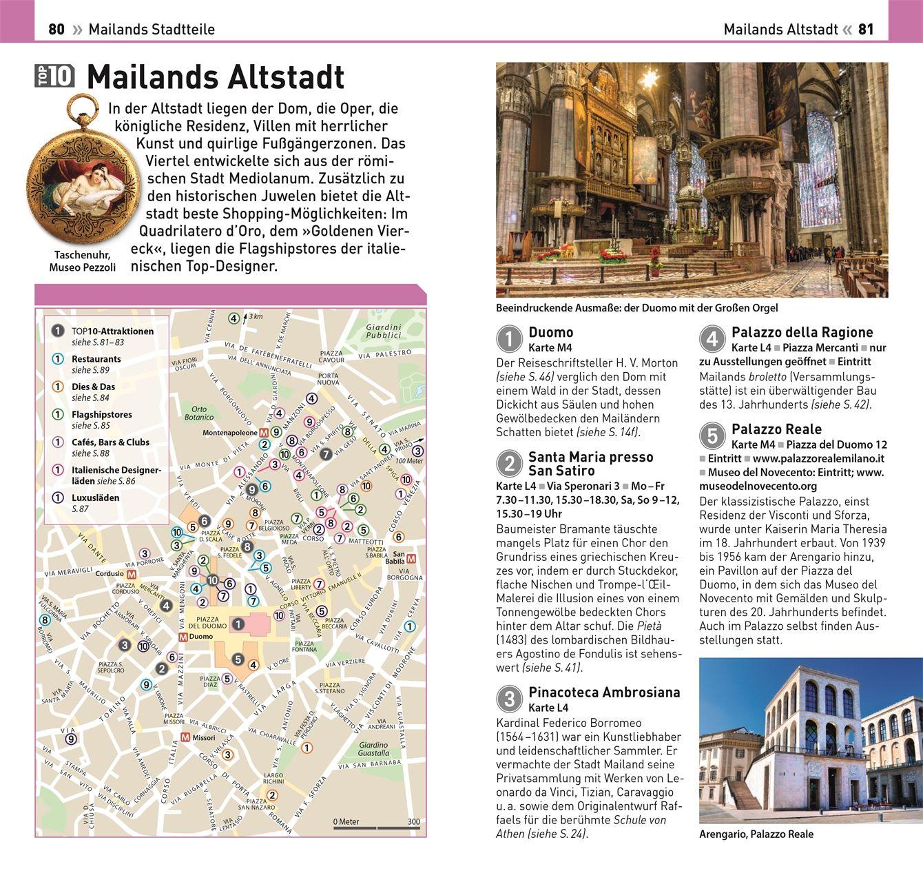 Beispielinhalt (Bild) TOP10 Reiseführer Mailand & Oberitalienische Seen