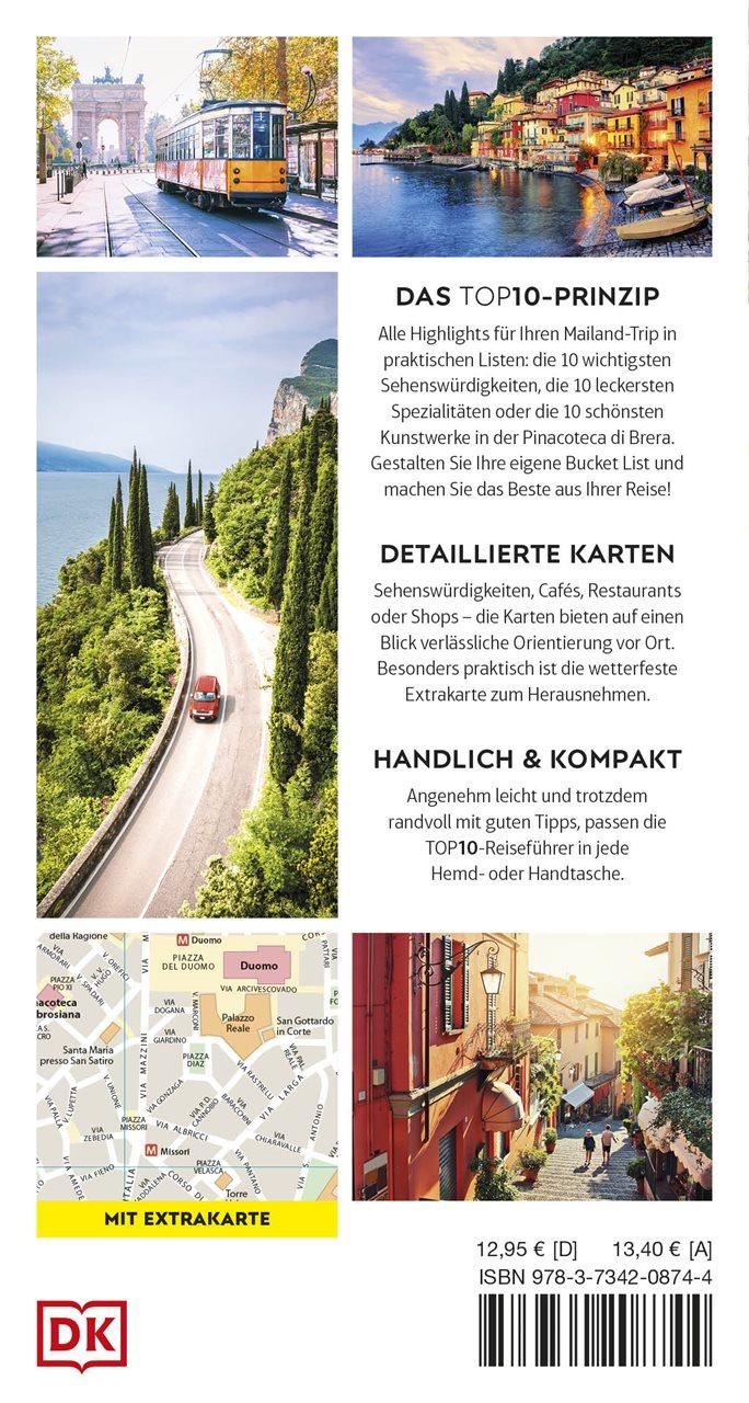 Rückseitencover TOP10 Reiseführer Mailand & Oberitalienische Seen