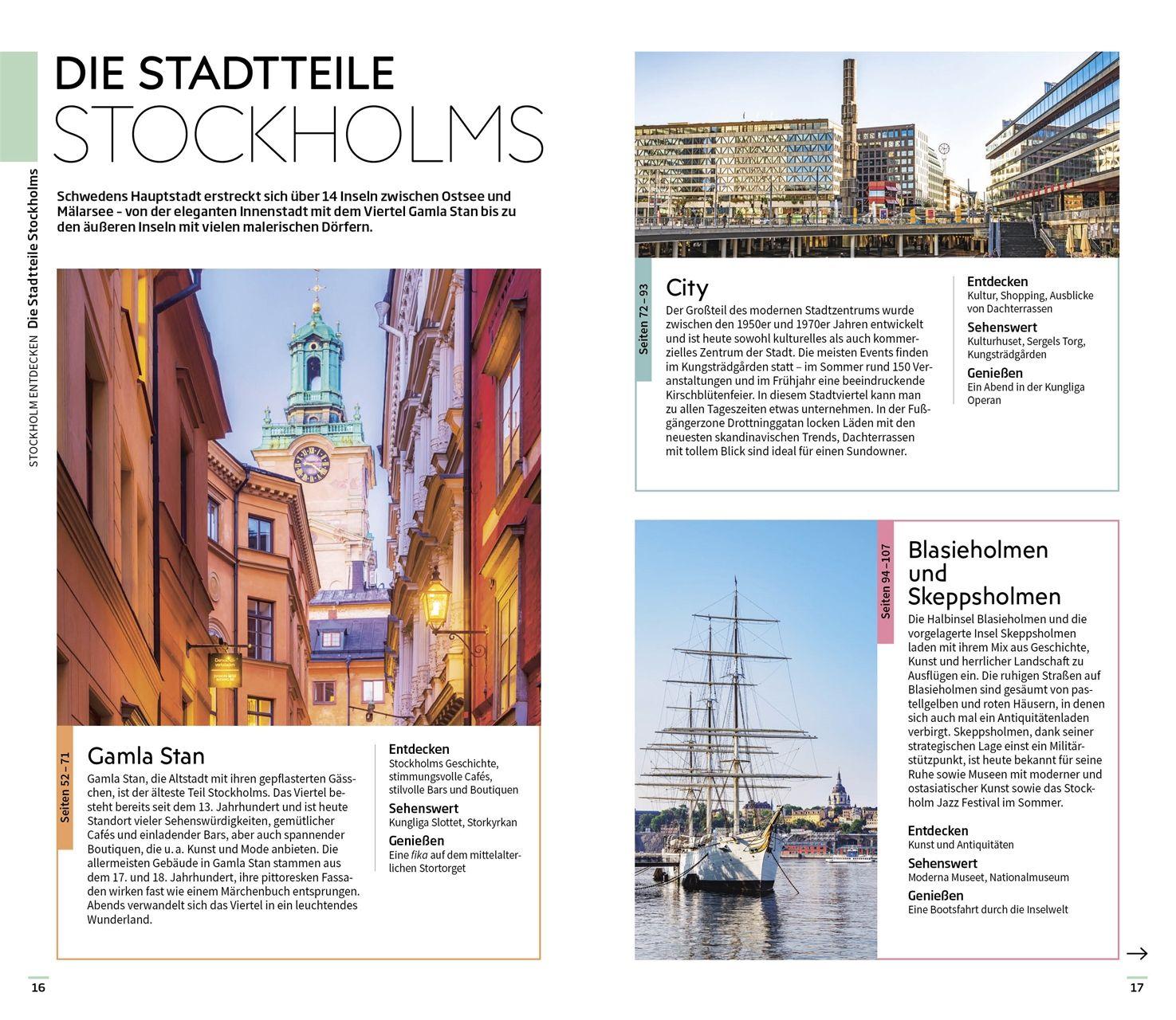 Beispielinhalt (Bild) Vis-à-Vis Reiseführer Stockholm