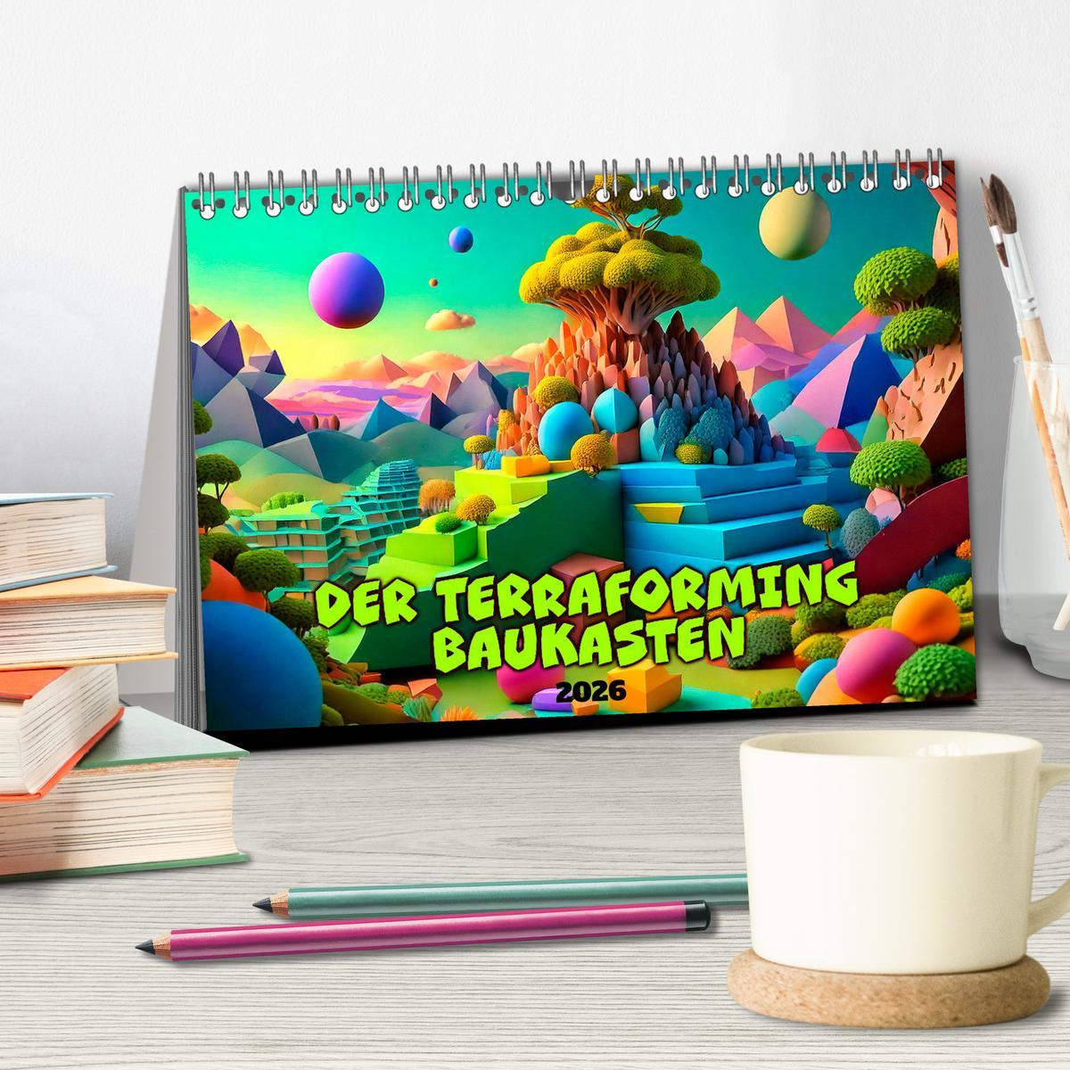 Beispielinhalt (Bild) Der Terraforming-Baukasten (Tischkalender 2026 DIN A5 quer), CALVENDO Monatskalender