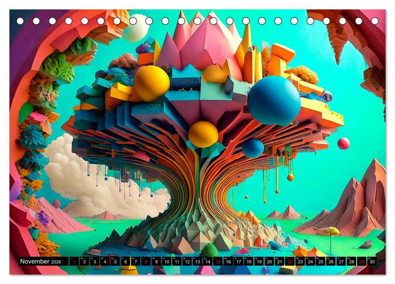 Beispielinhalt (Bild) Der Terraforming-Baukasten (Tischkalender 2026 DIN A5 quer), CALVENDO Monatskalender