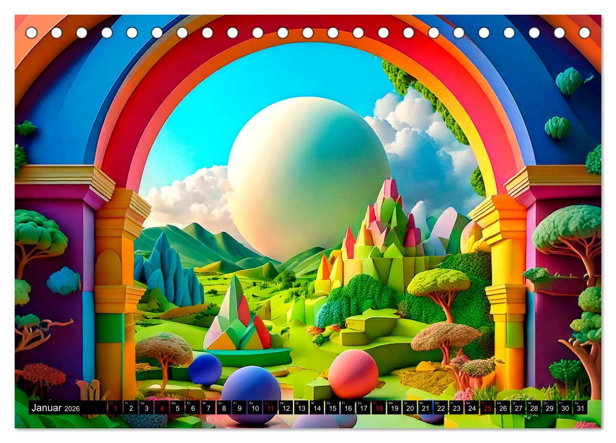 Beispielinhalt (Bild) Der Terraforming-Baukasten (Tischkalender 2026 DIN A5 quer), CALVENDO Monatskalender