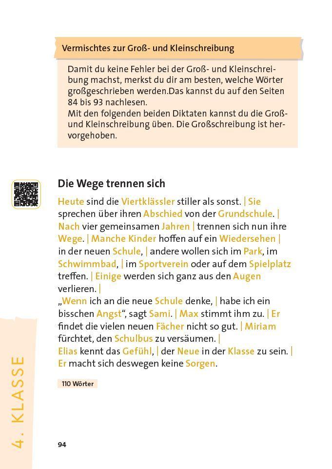 Beispielinhalt (Bild) 150 Diktate 2. bis 4. Klasse: Regeln und Texte zum Üben