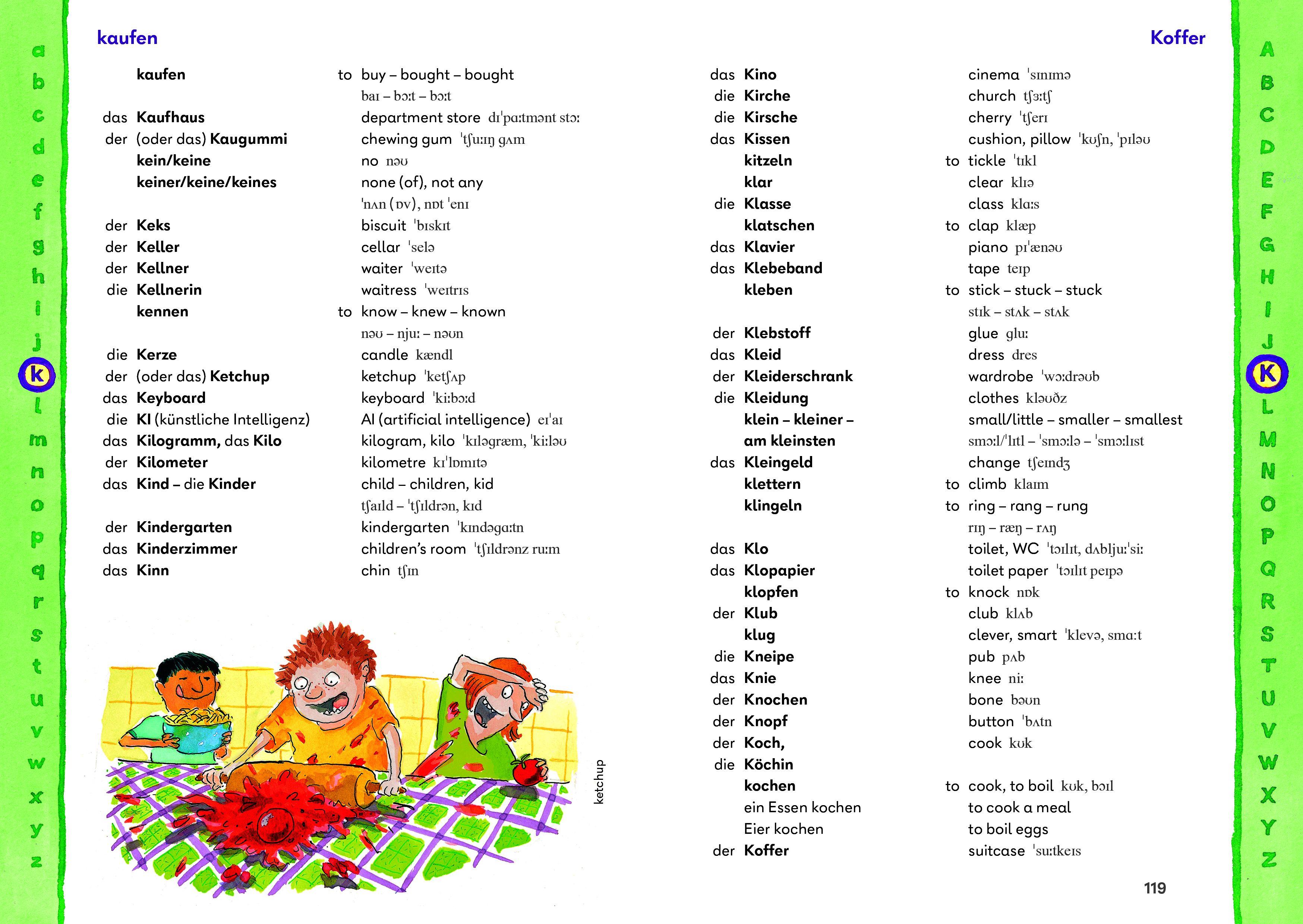 Beispielinhalt (Bild) Das Grundschulwörterbuch Englisch