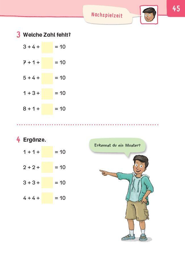 Beispielinhalt (Bild) Übungsheft Mathematik - 1. Klasse