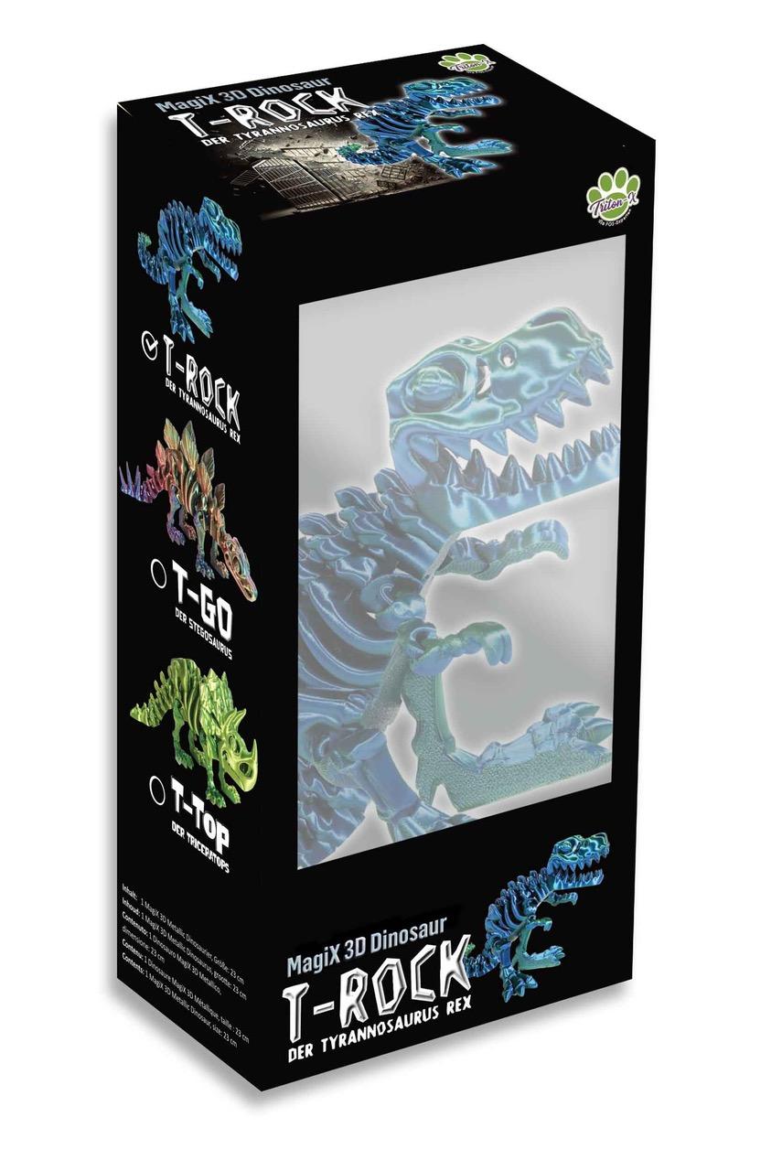 Vorderes Coverbild T-Rock der Tyrannosaurus Rex, 3D Metallic Dino 23cm