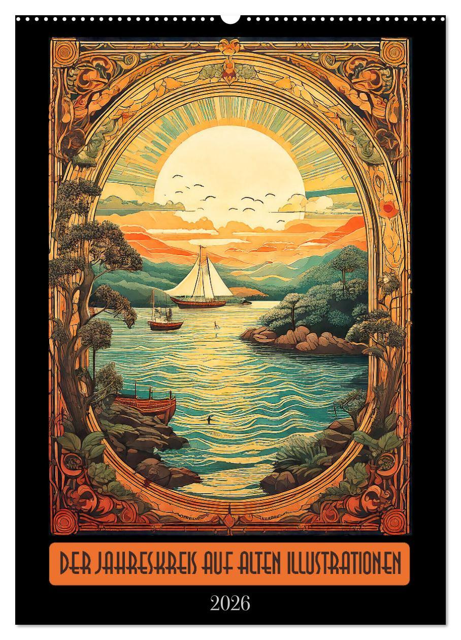 Vorderes Coverbild Der Jahreskreis auf alten Illustrationen (Wandkalender 2026 DIN A2 hoch), CALVENDO Monatskalender