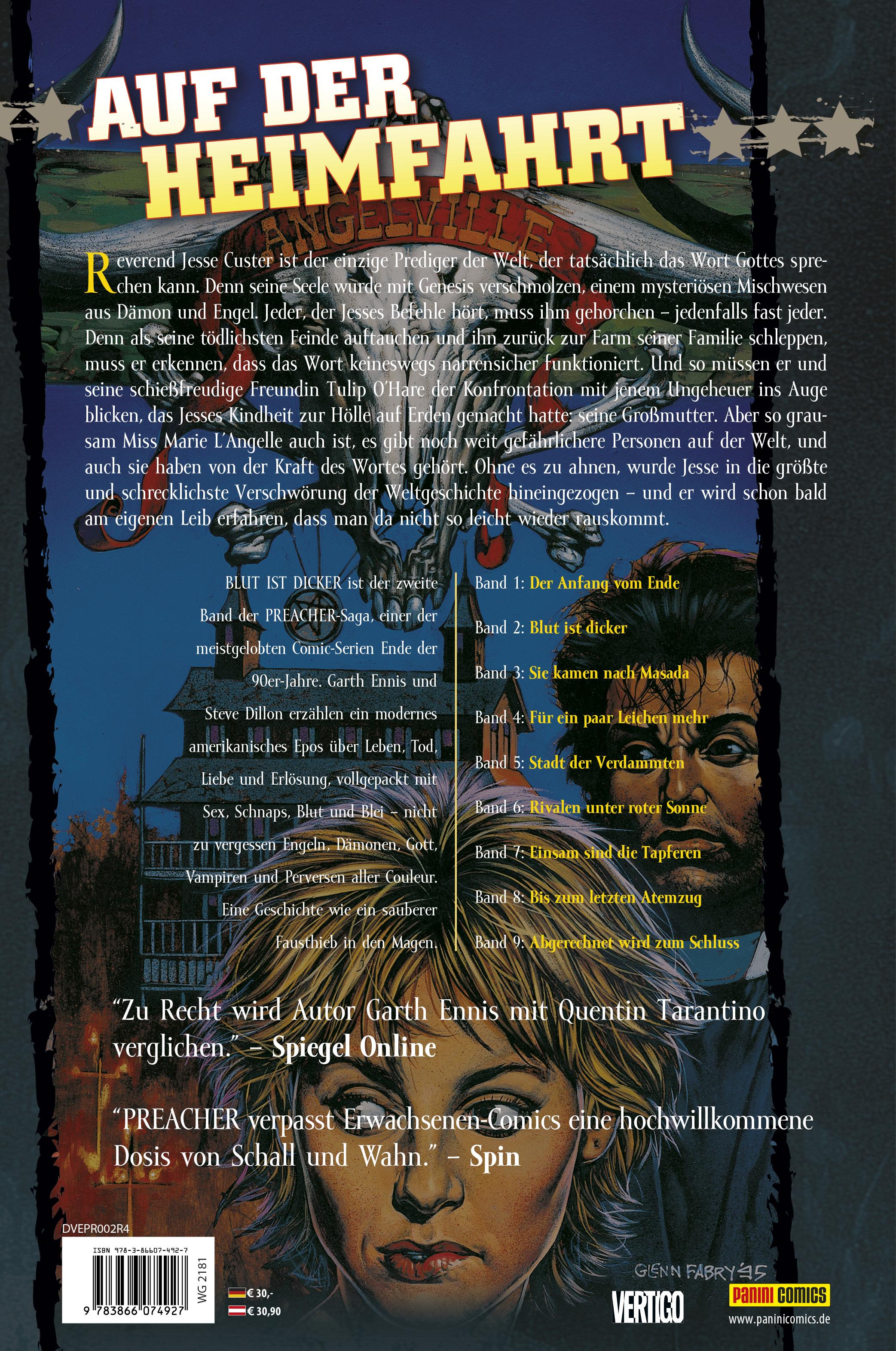 Rückseitencover Preacher 02 - Blut ist Dicker