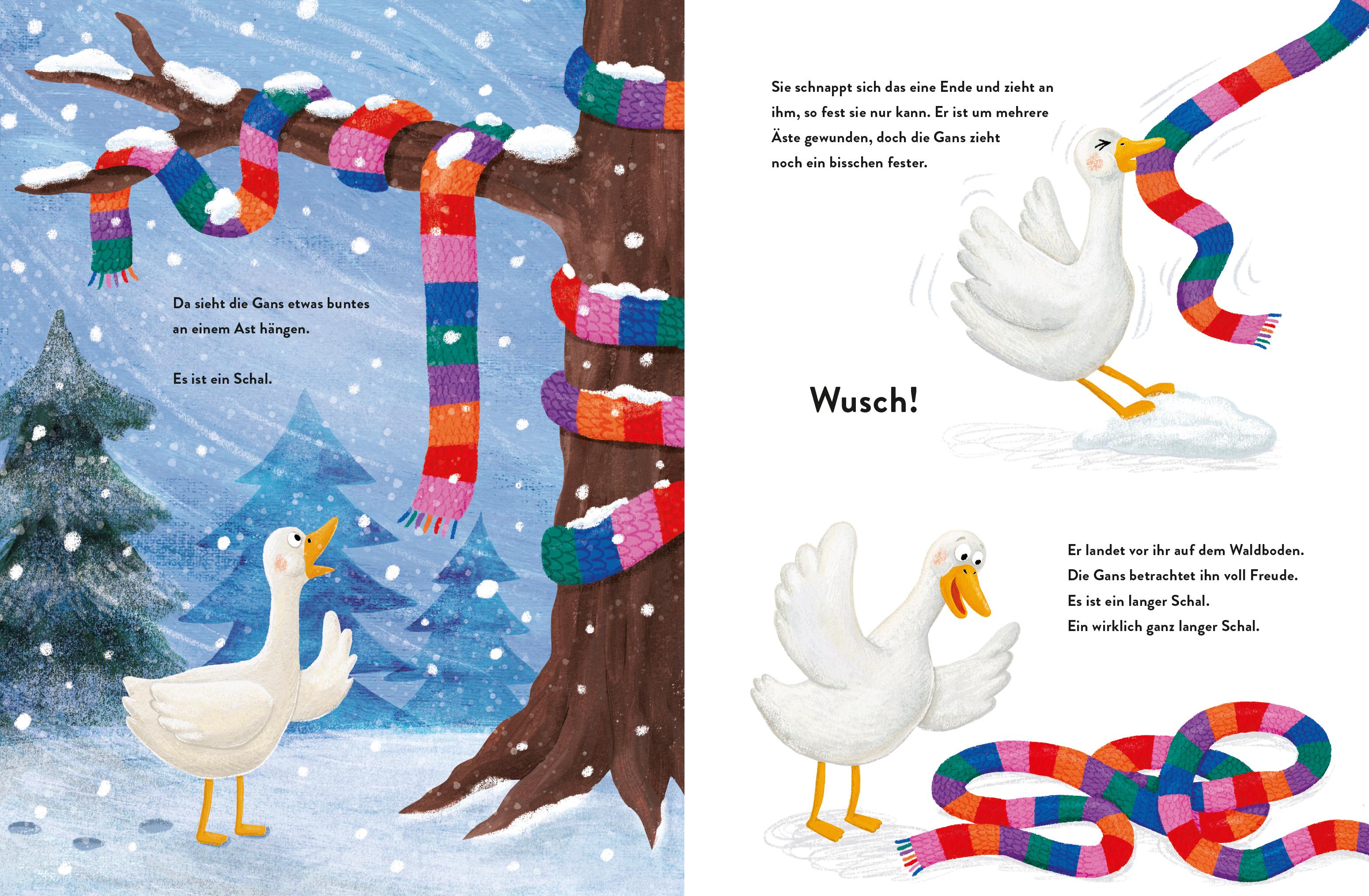 Beispielinhalt (Bild) Die Gans und der ganz lange Schal - Eine Weihnachtsgeschichte