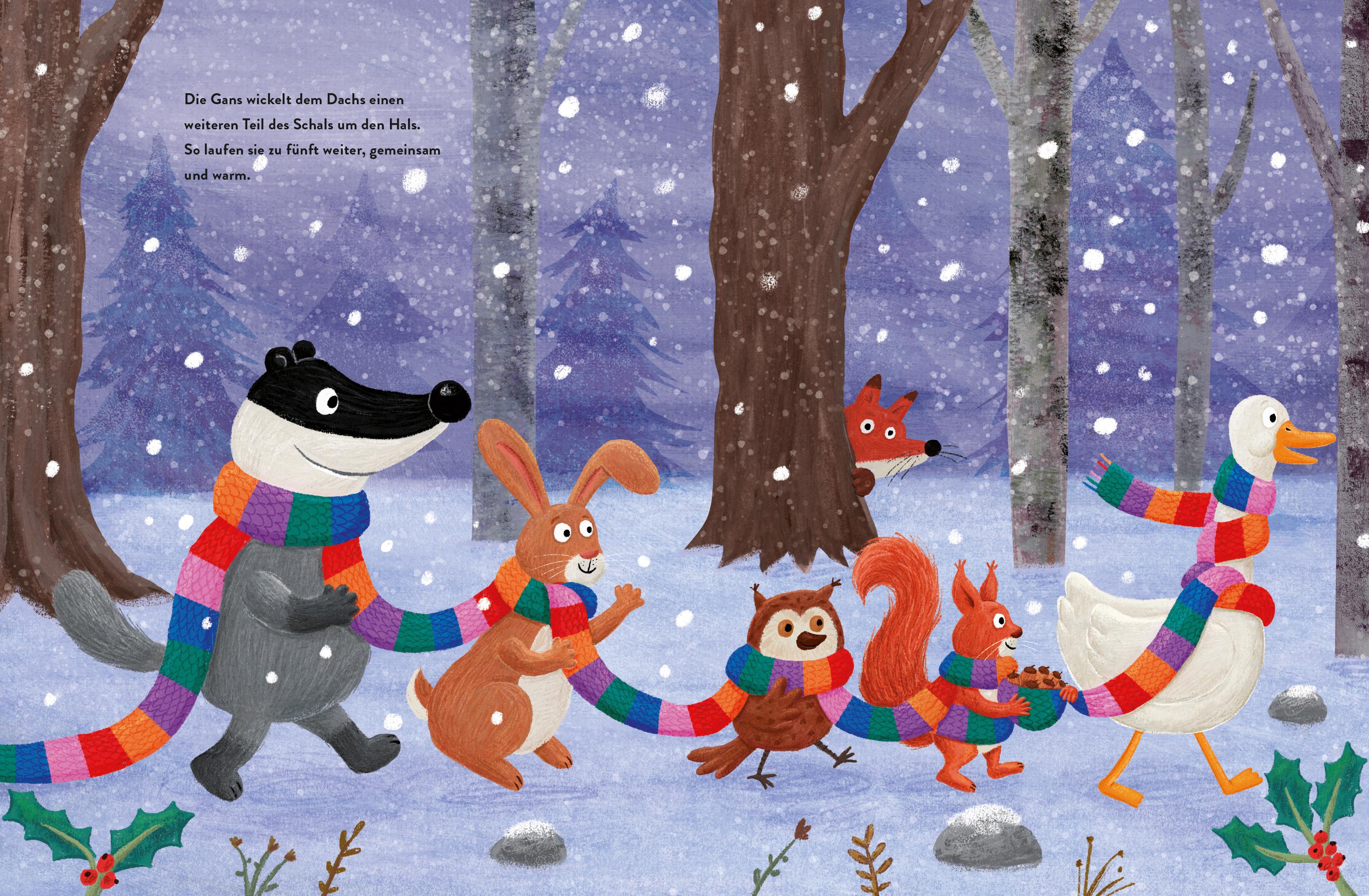 Beispielinhalt (Bild) Die Gans und der ganz lange Schal - Eine Weihnachtsgeschichte