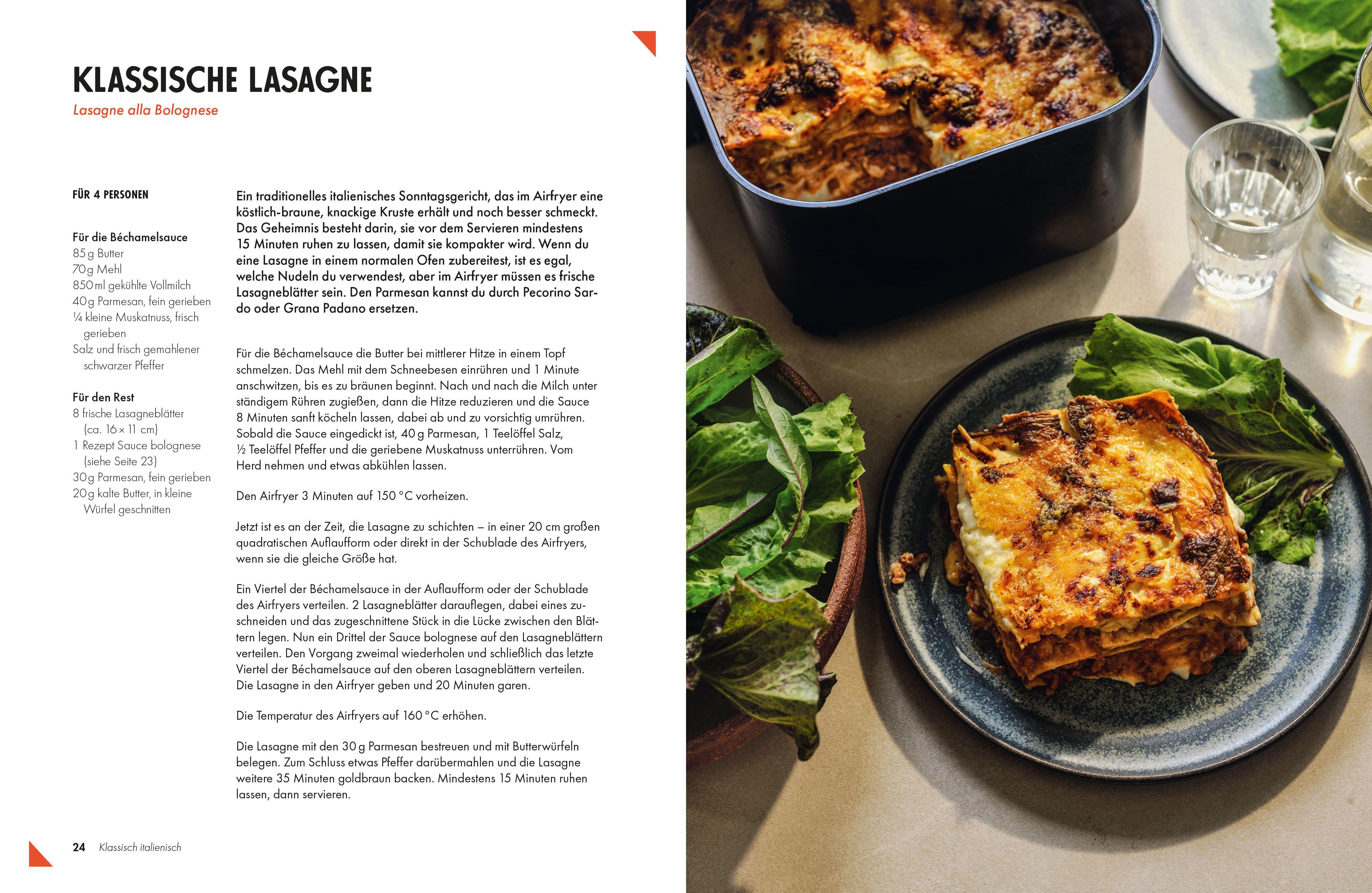 Beispielinhalt (Bild) Das Airfryer Kochbuch Italien