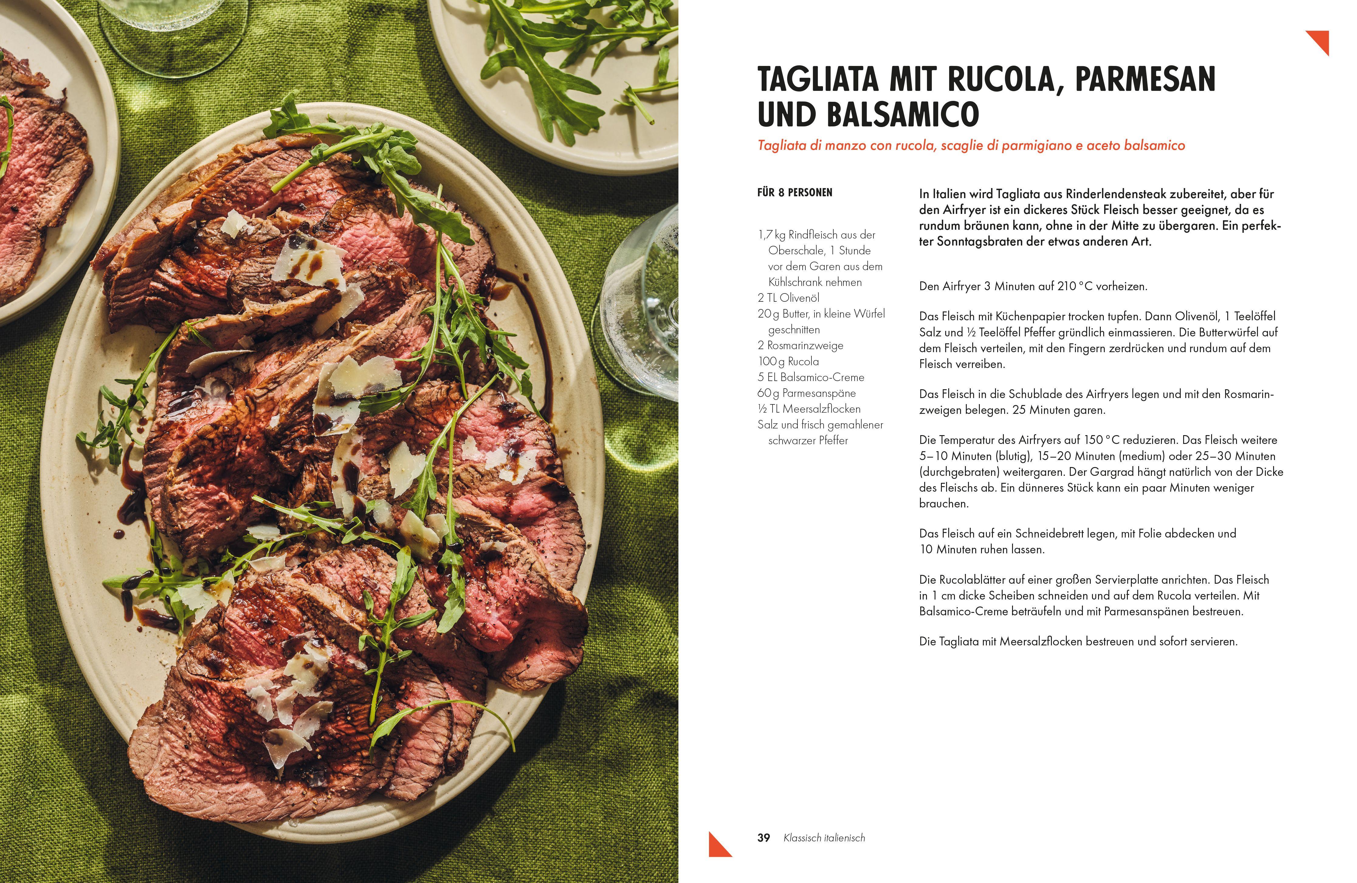 Beispielinhalt (Bild) Das Airfryer Kochbuch Italien