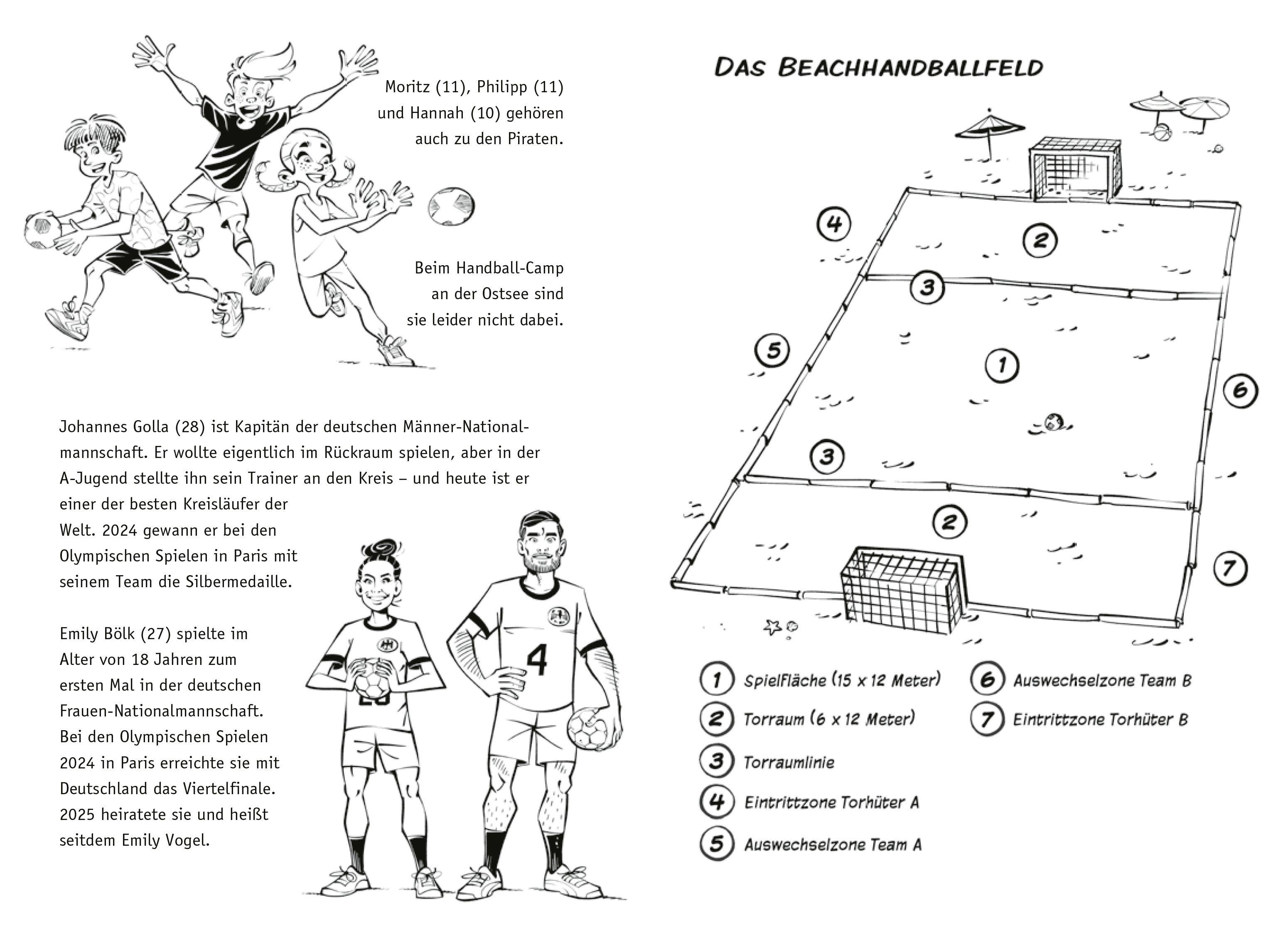 Beispielinhalt (Bild) Die Handball-Piraten (Band 3) - Volle Action im Feriencamp