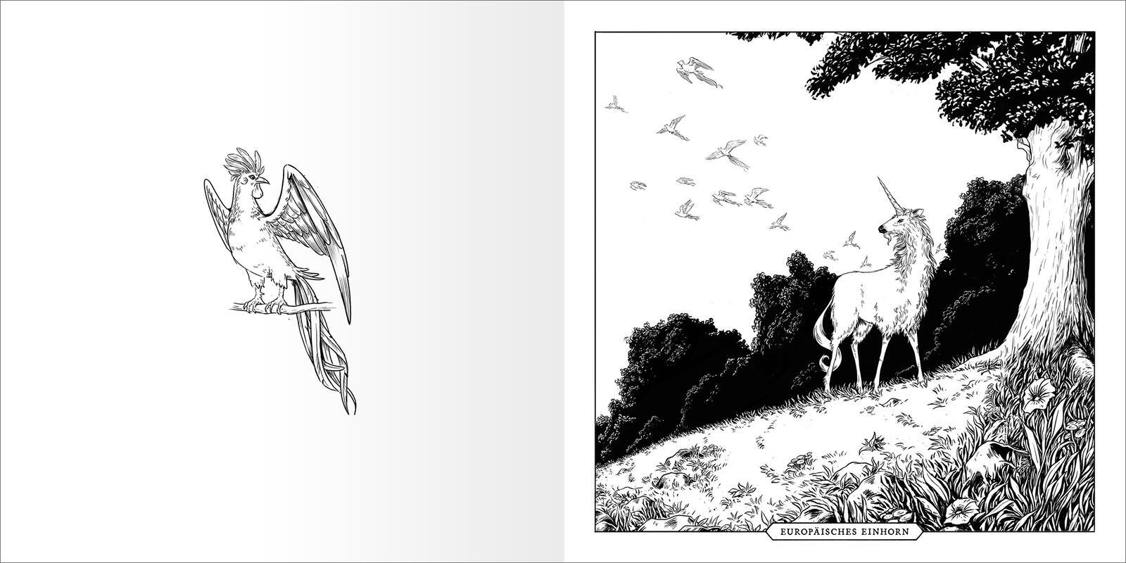 Beispielinhalt (Bild) Das große Fabelwesen-Malbuch