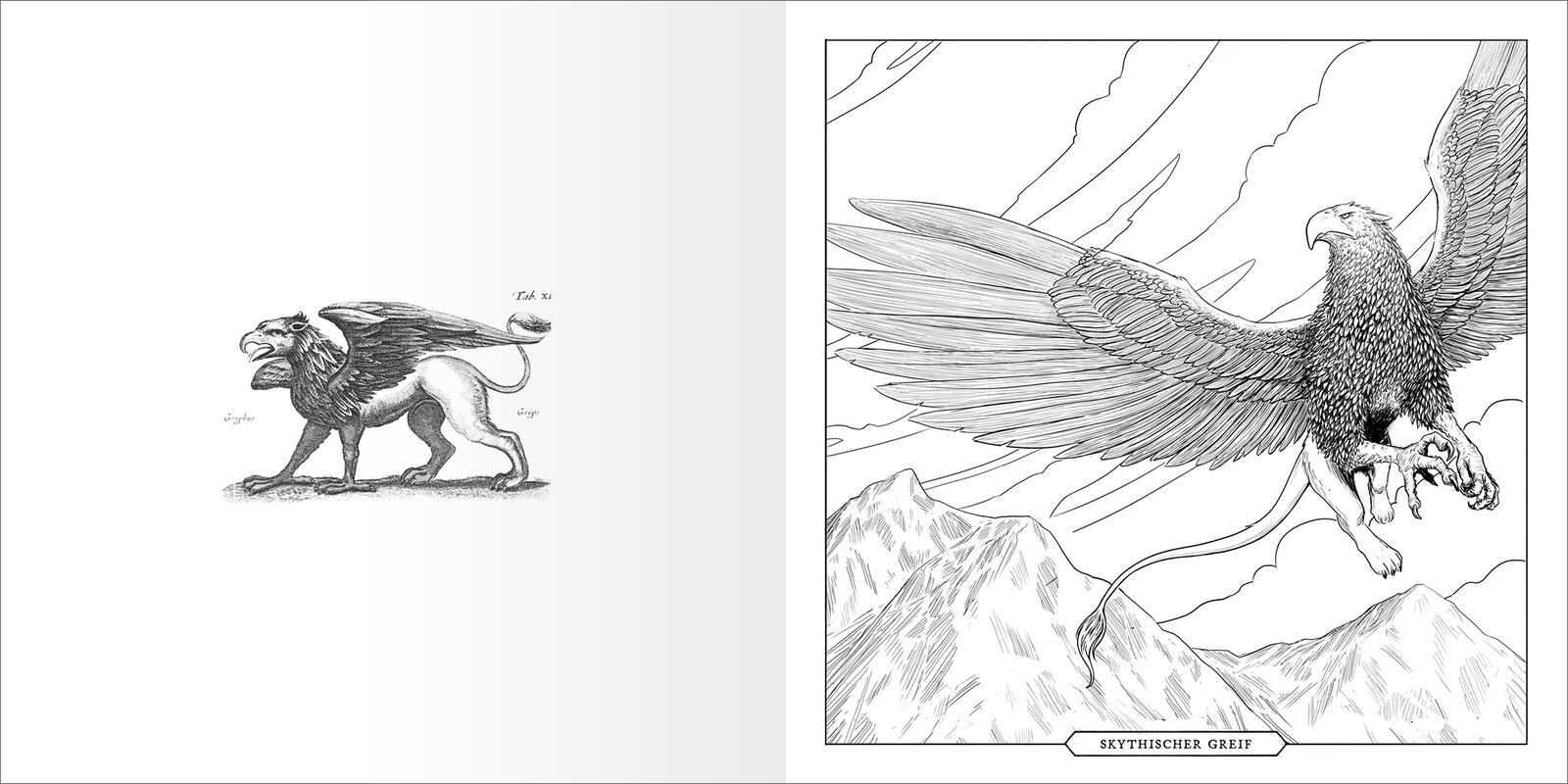 Beispielinhalt (Bild) Das große Fabelwesen-Malbuch