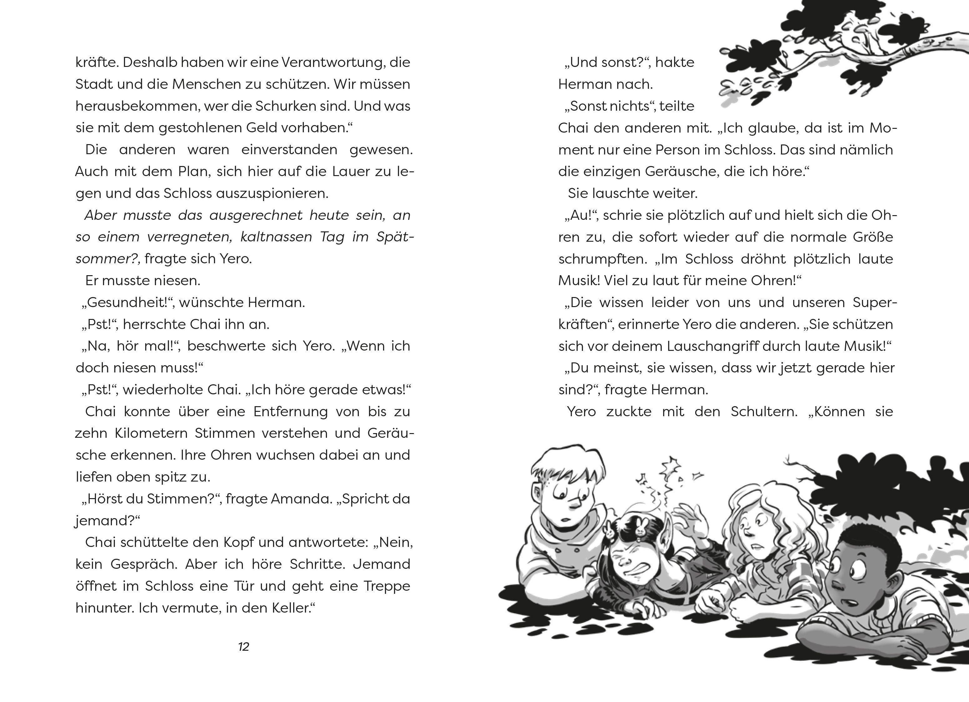 Beispielinhalt (Bild) Mission Superhelden (Band 2) - In den Fängen der Riesenroboter